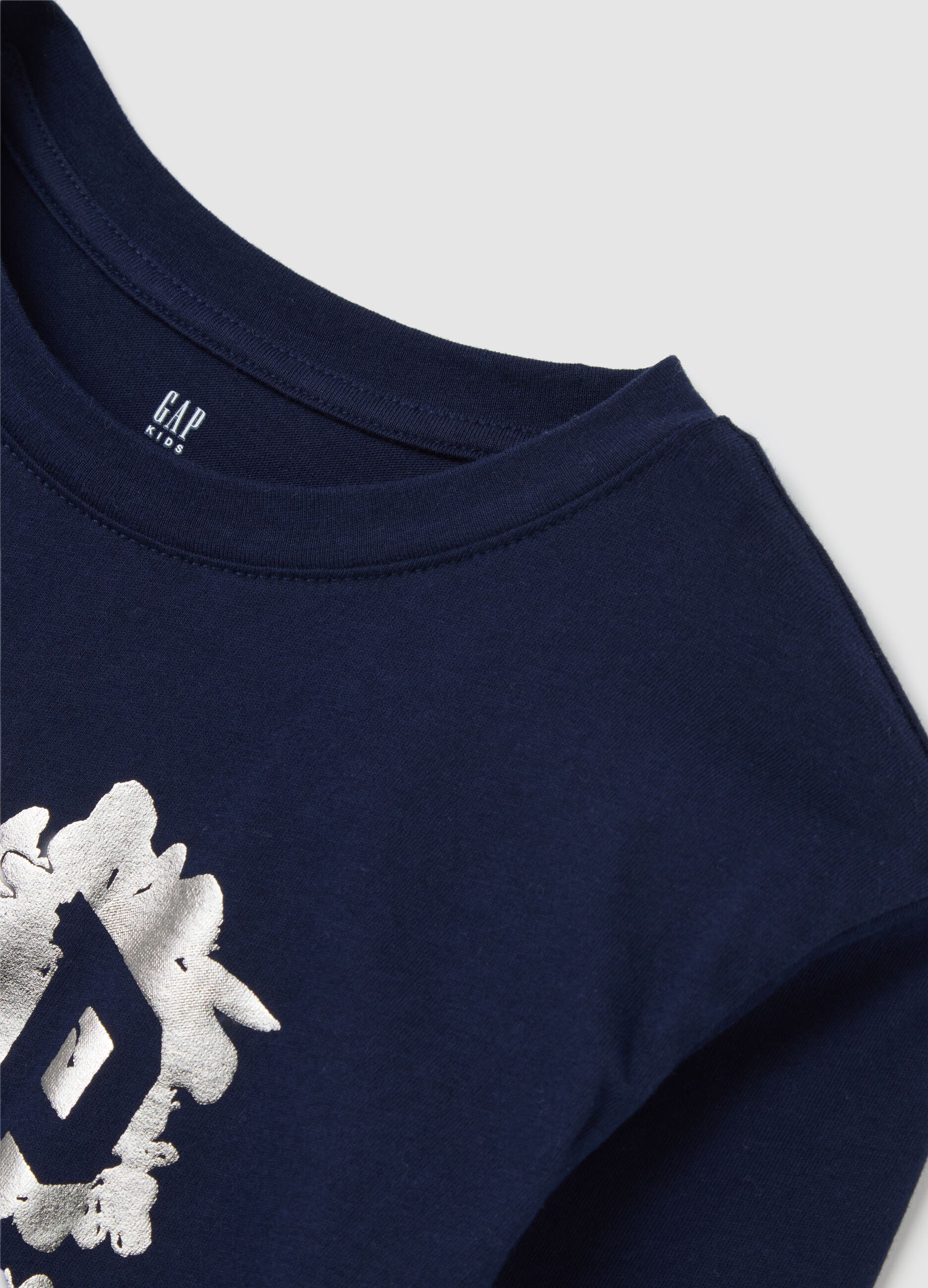 Blue T-shirt with long sleeves and logo_3