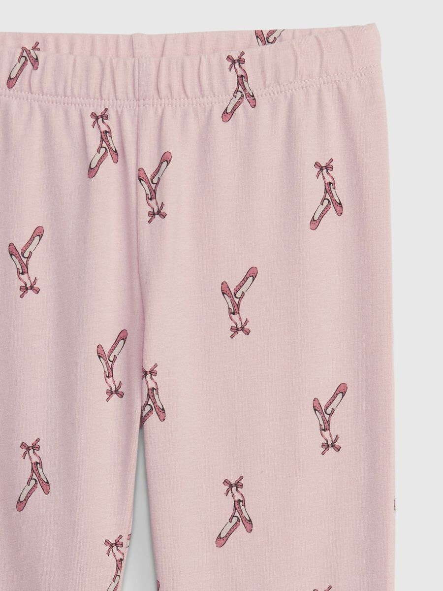 Leggings in cotone stretch con stampa Bimba_2