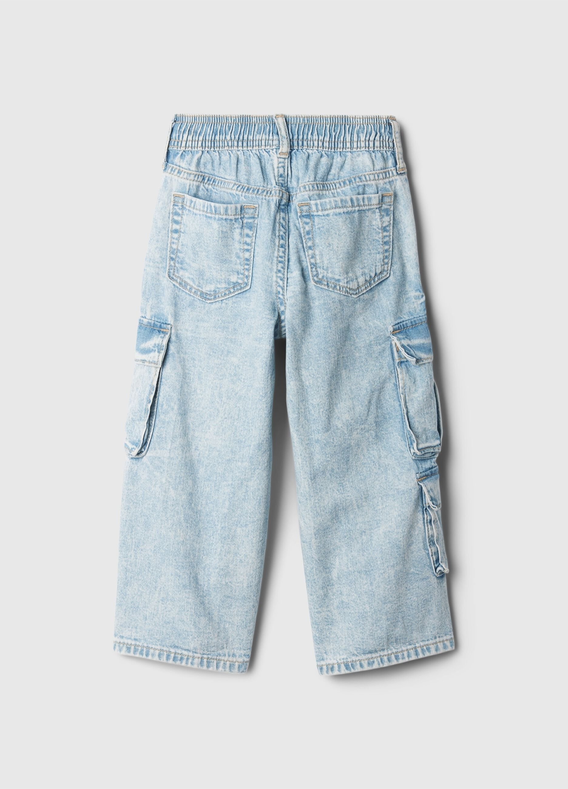 Joggers cargo in denim con coulisse_1