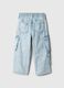 Denim cargo joggers with drawstring_1