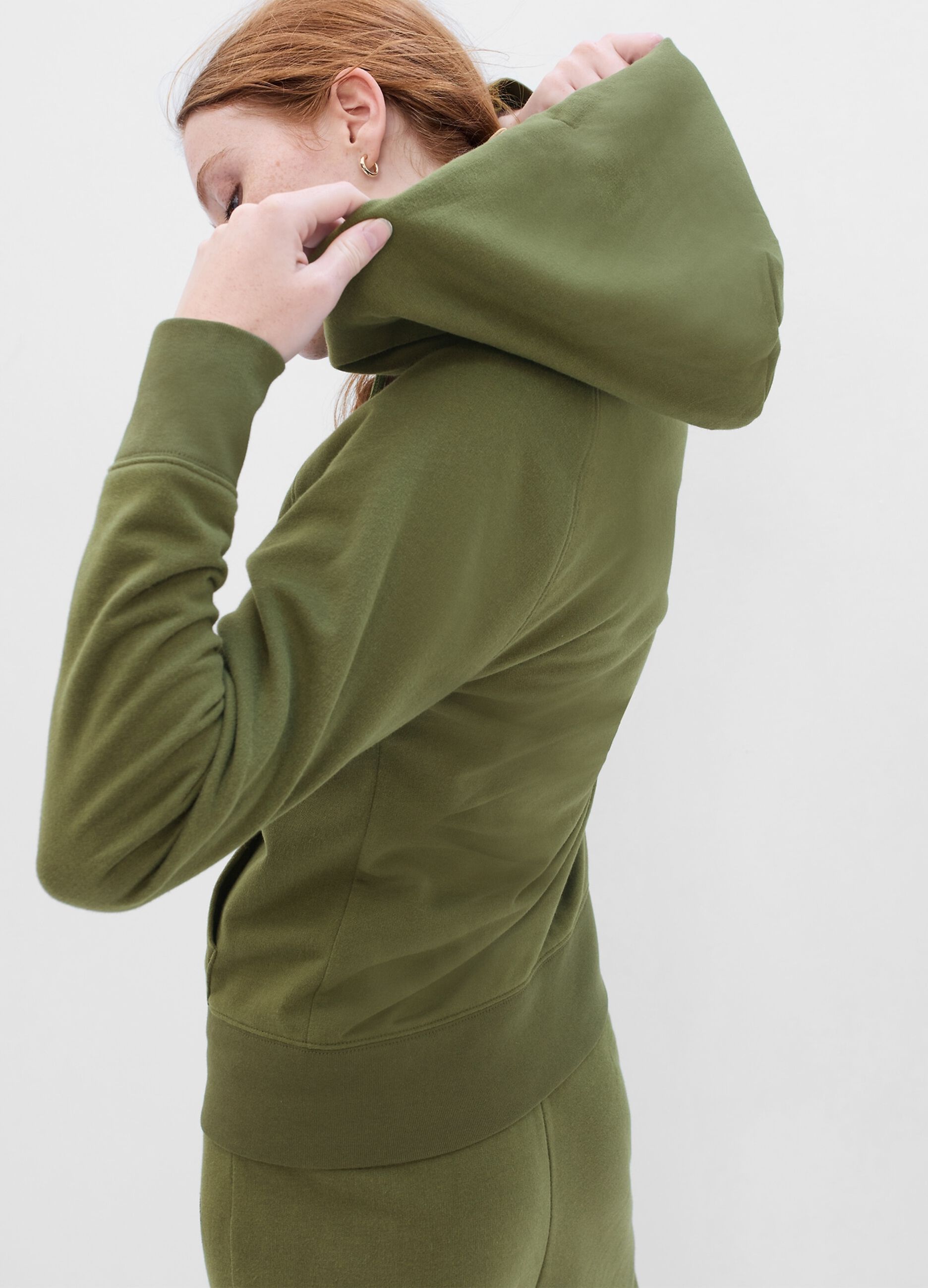 Full-zip in felpa con cappuccio e ricamo logo_1