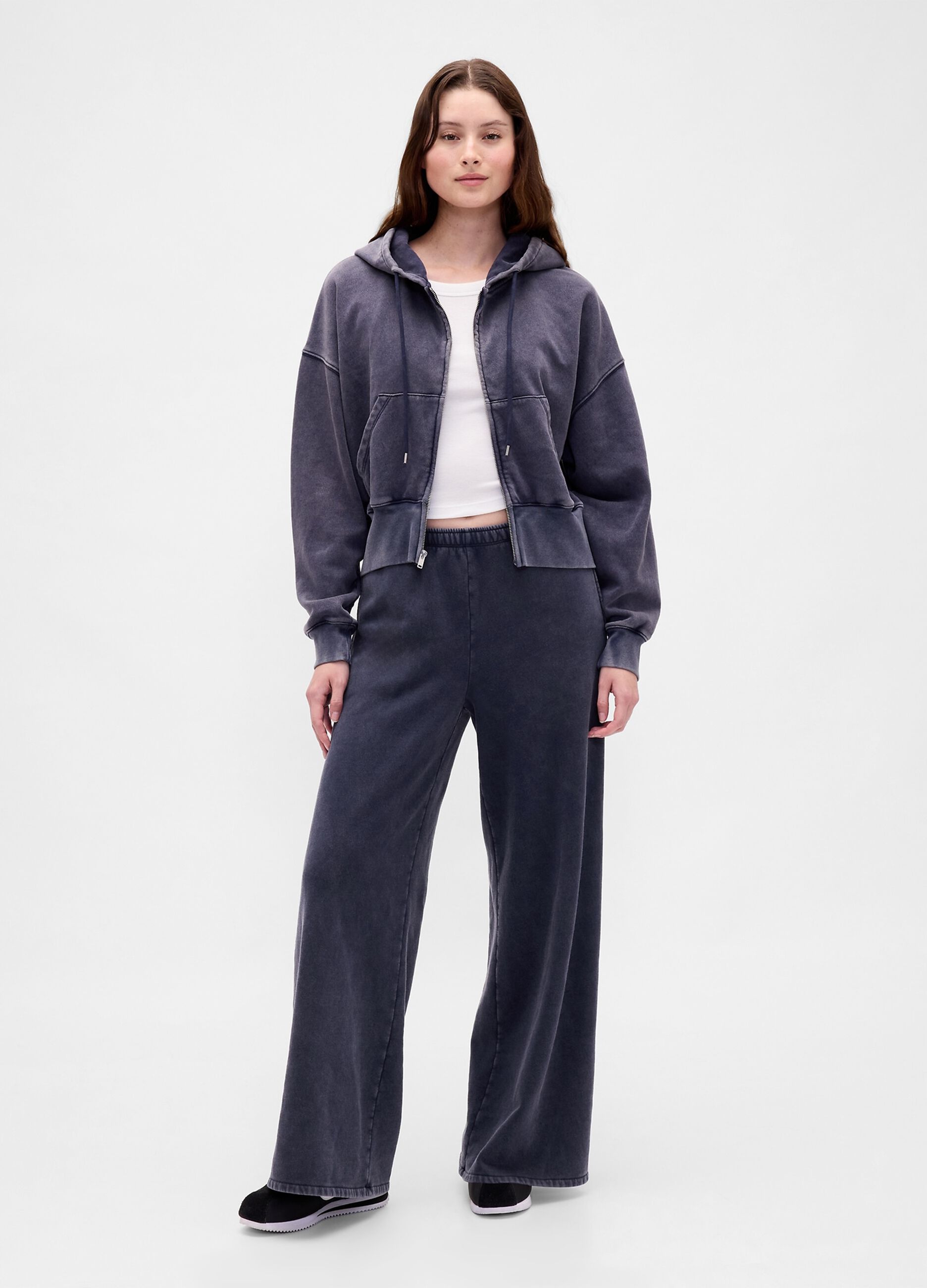 Pantaloni grigi in misto cotone e poliestere