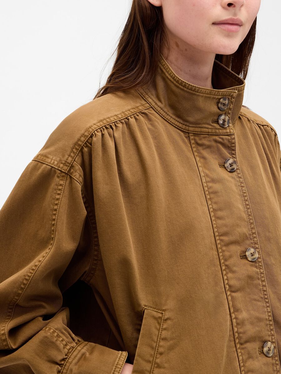 Giacca marrone in cotone Donna_3