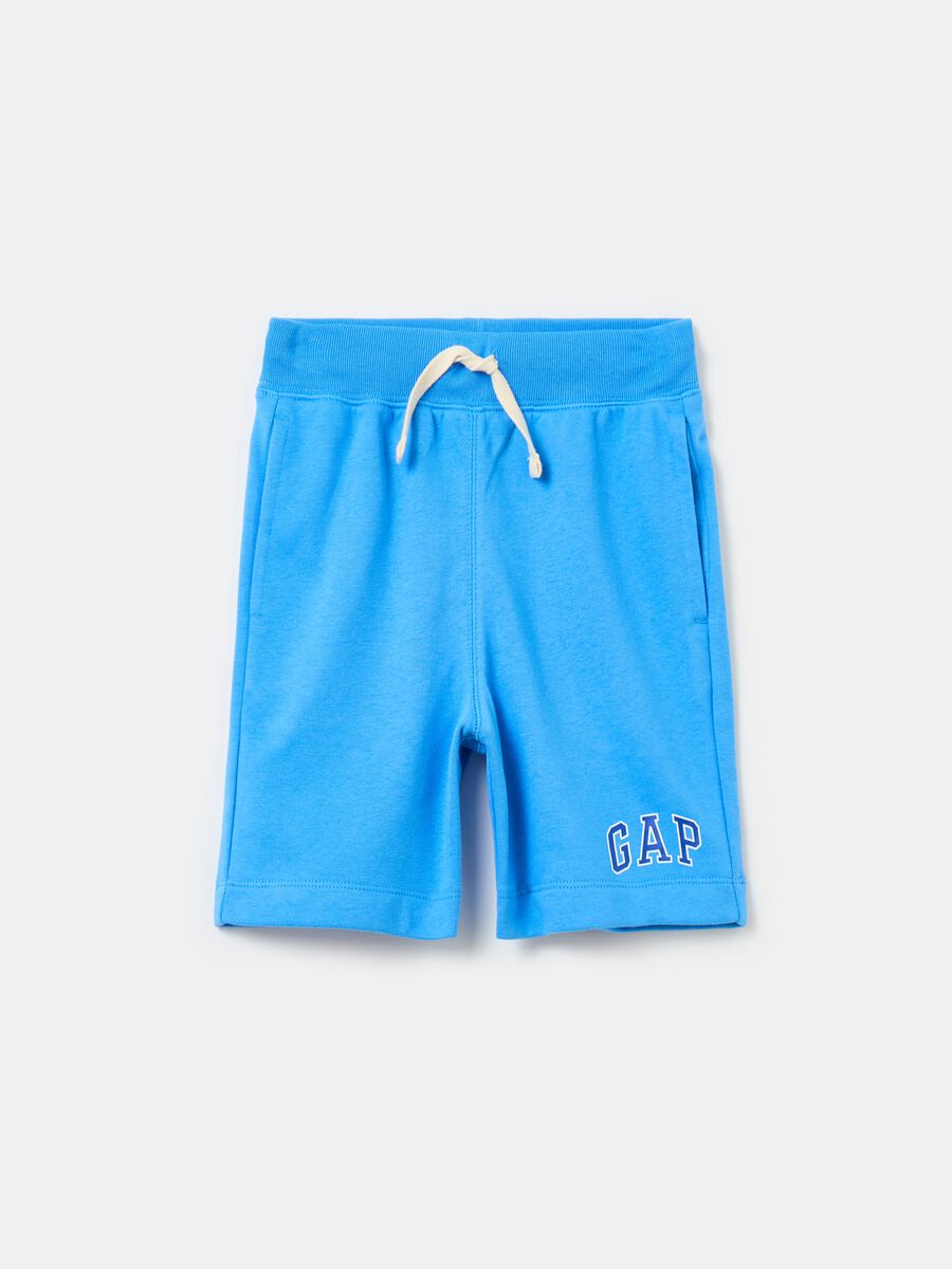 Bermuda jogger in French Terry stampa logo Bambino_0