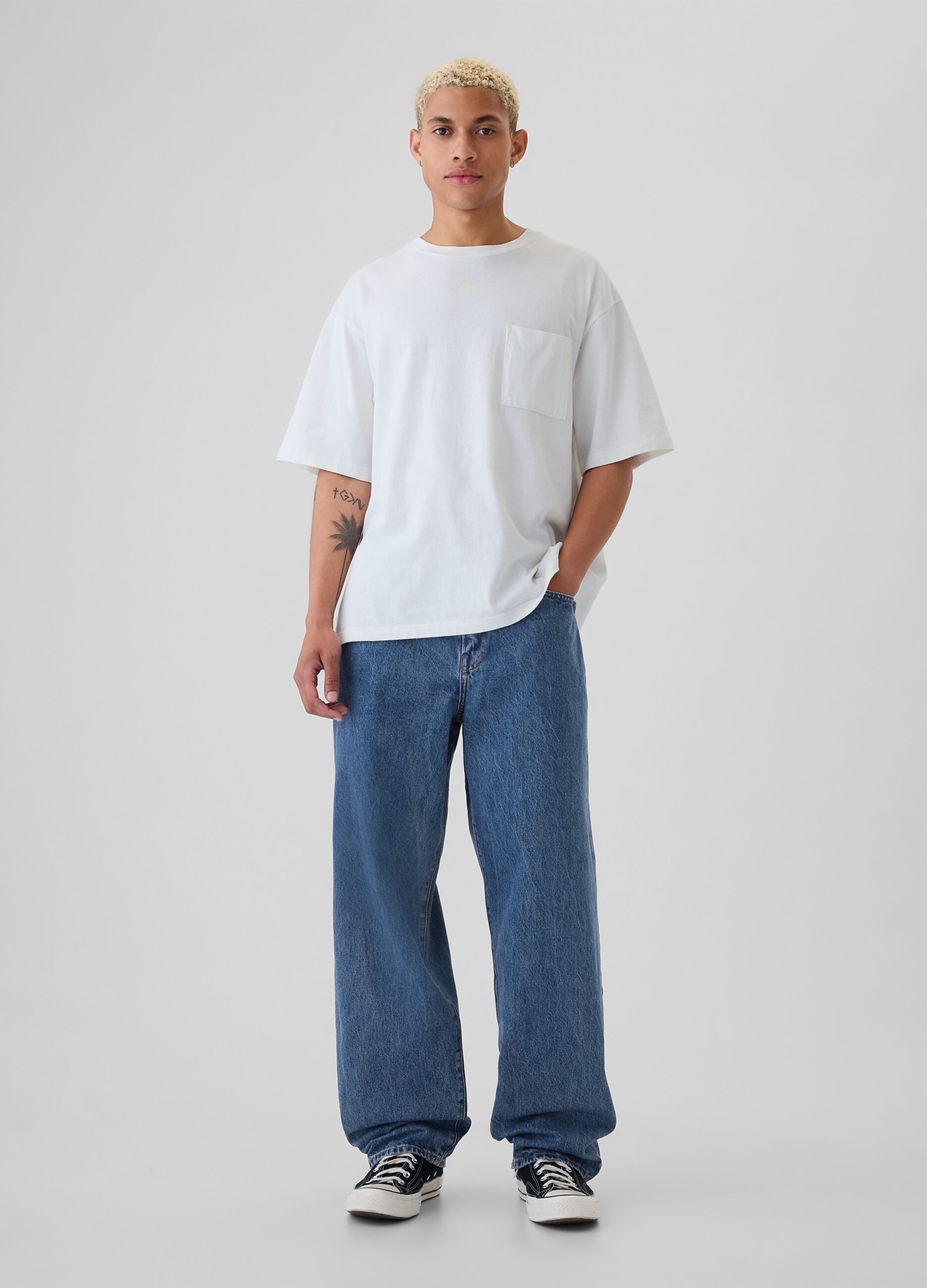 Jeans baggy fit a vita media