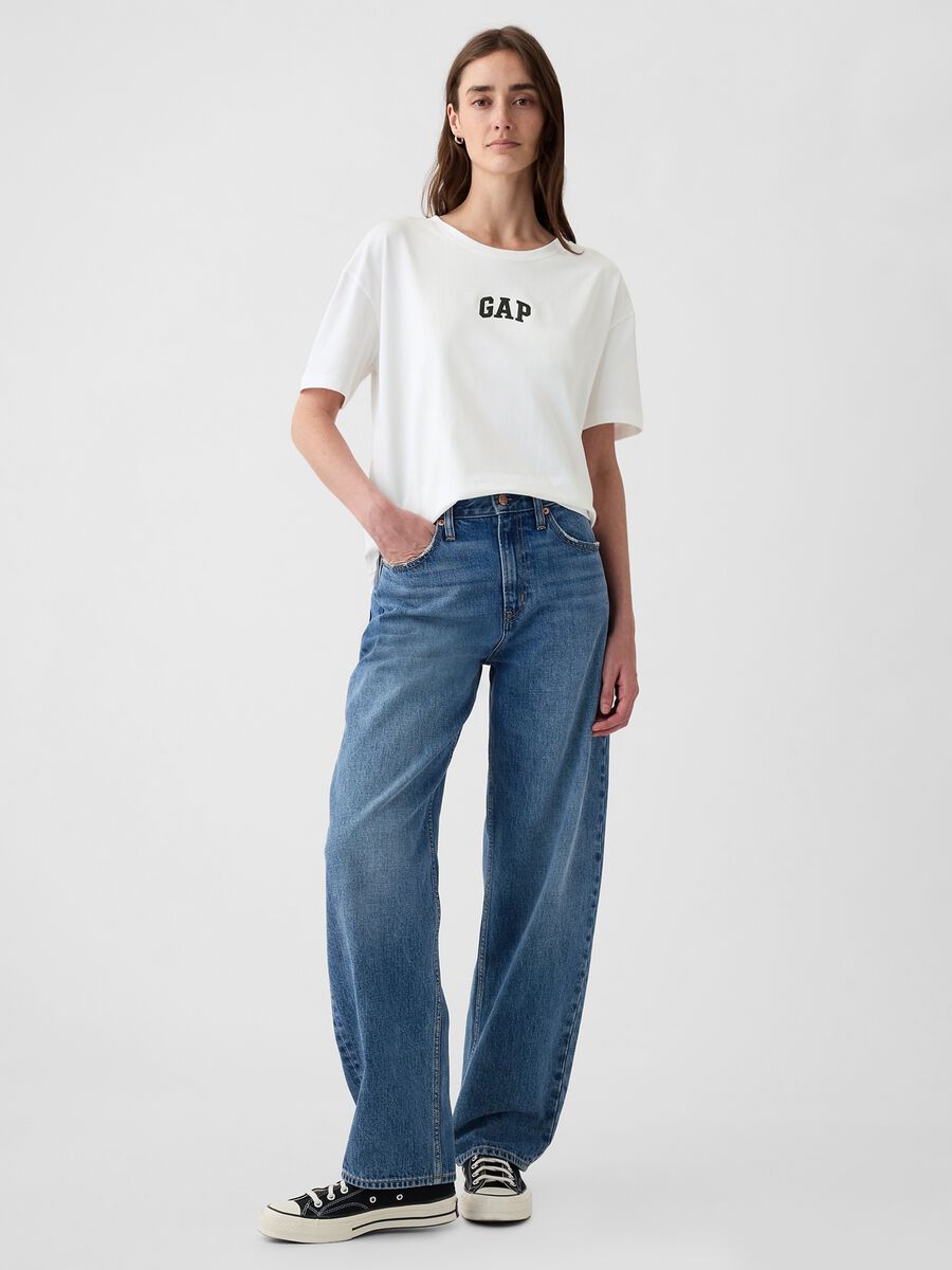 T-shirt bianca a maniche corte in cotone Woman_2