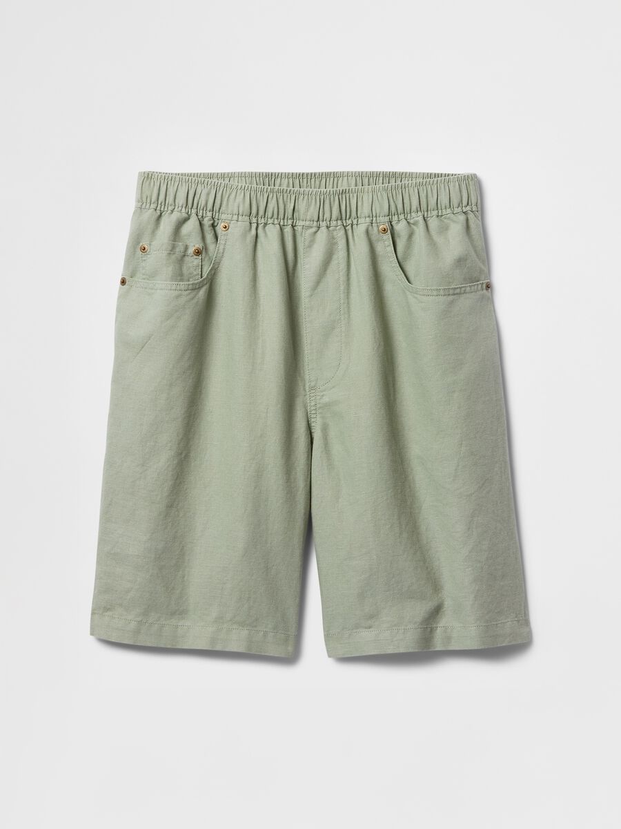 Shorts verde in lino e cotone Gap Uomo_5