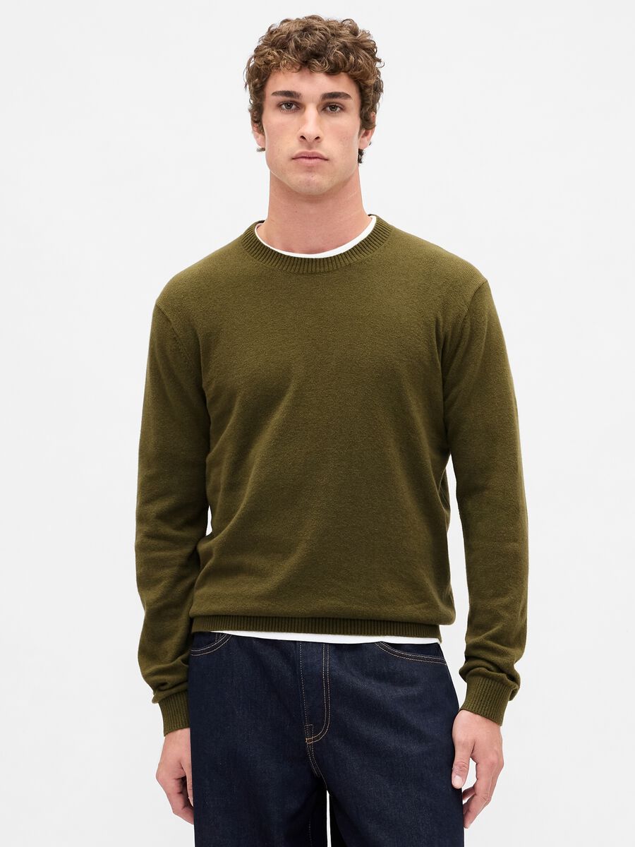 Maglia verde in cotone e acrilico Uomo_1