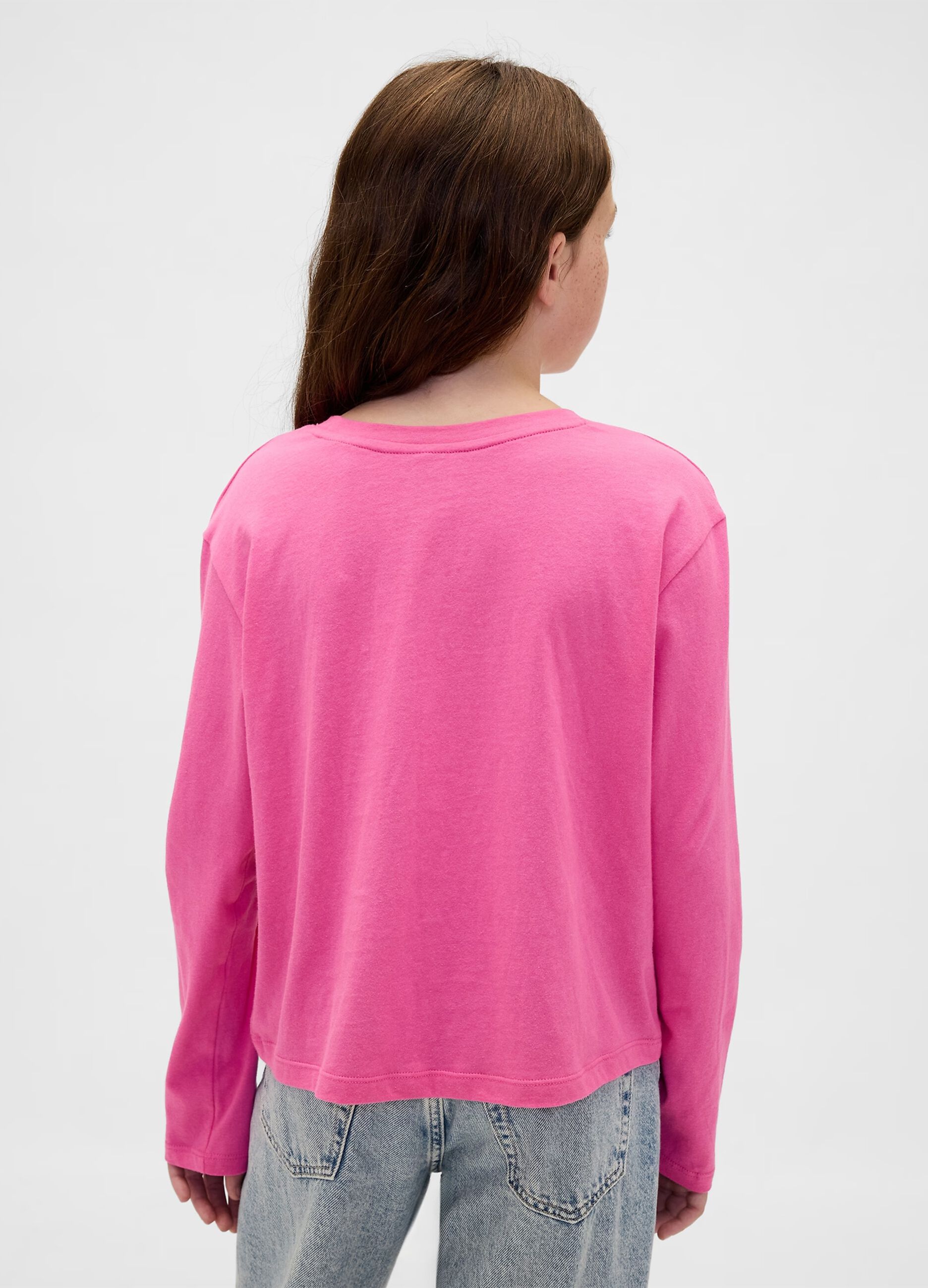 Long sleeve pink top with stars