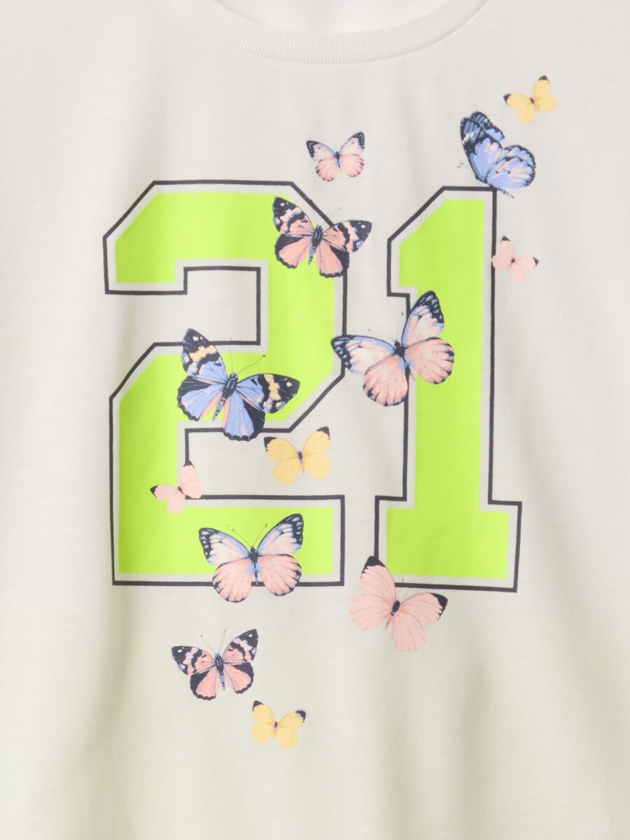 Pigiama corto bianco con stampa numeri e farfalle GAP Kids Bambina_2