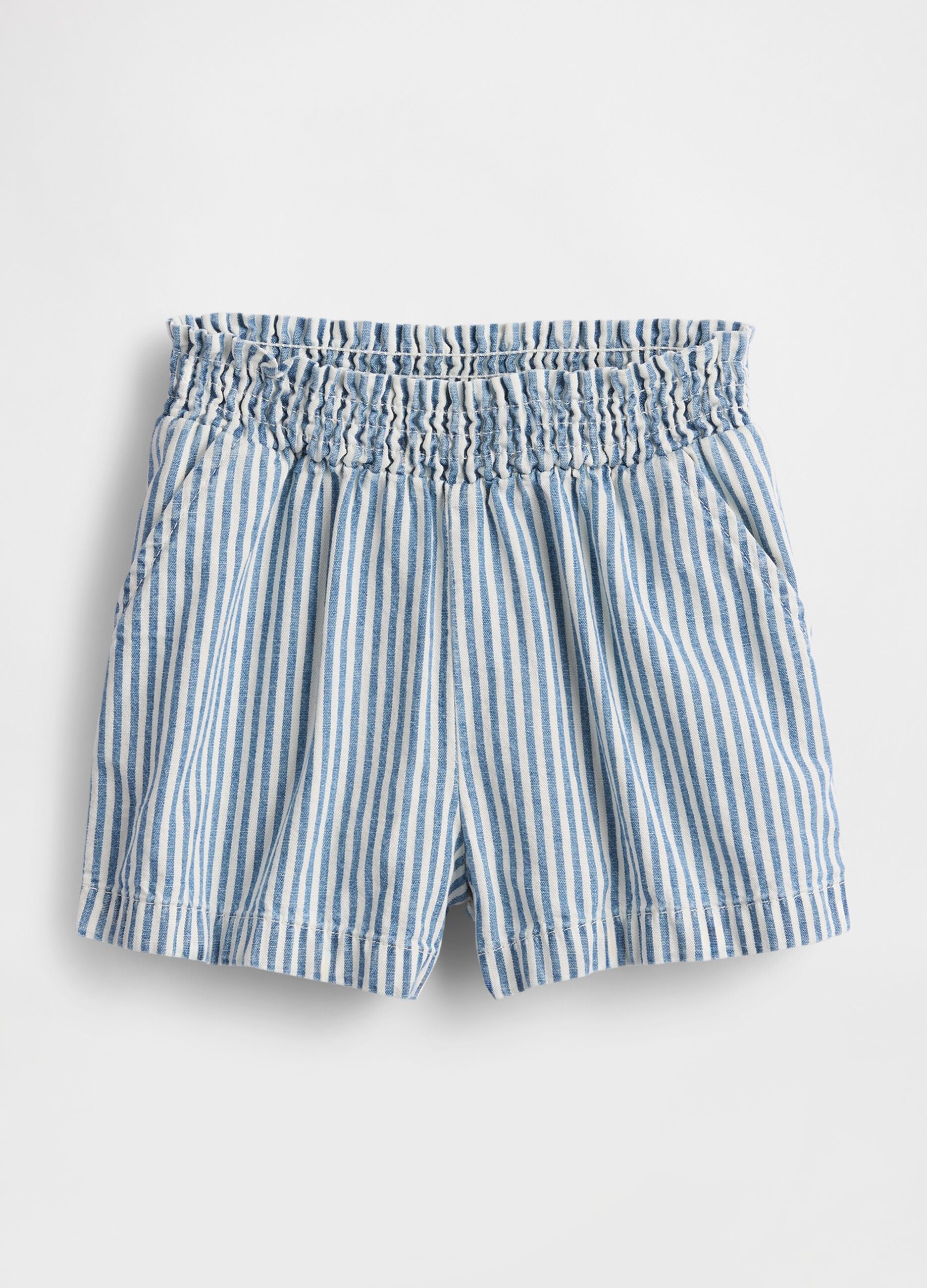 Shorts a righe azzurro per la primavera estate