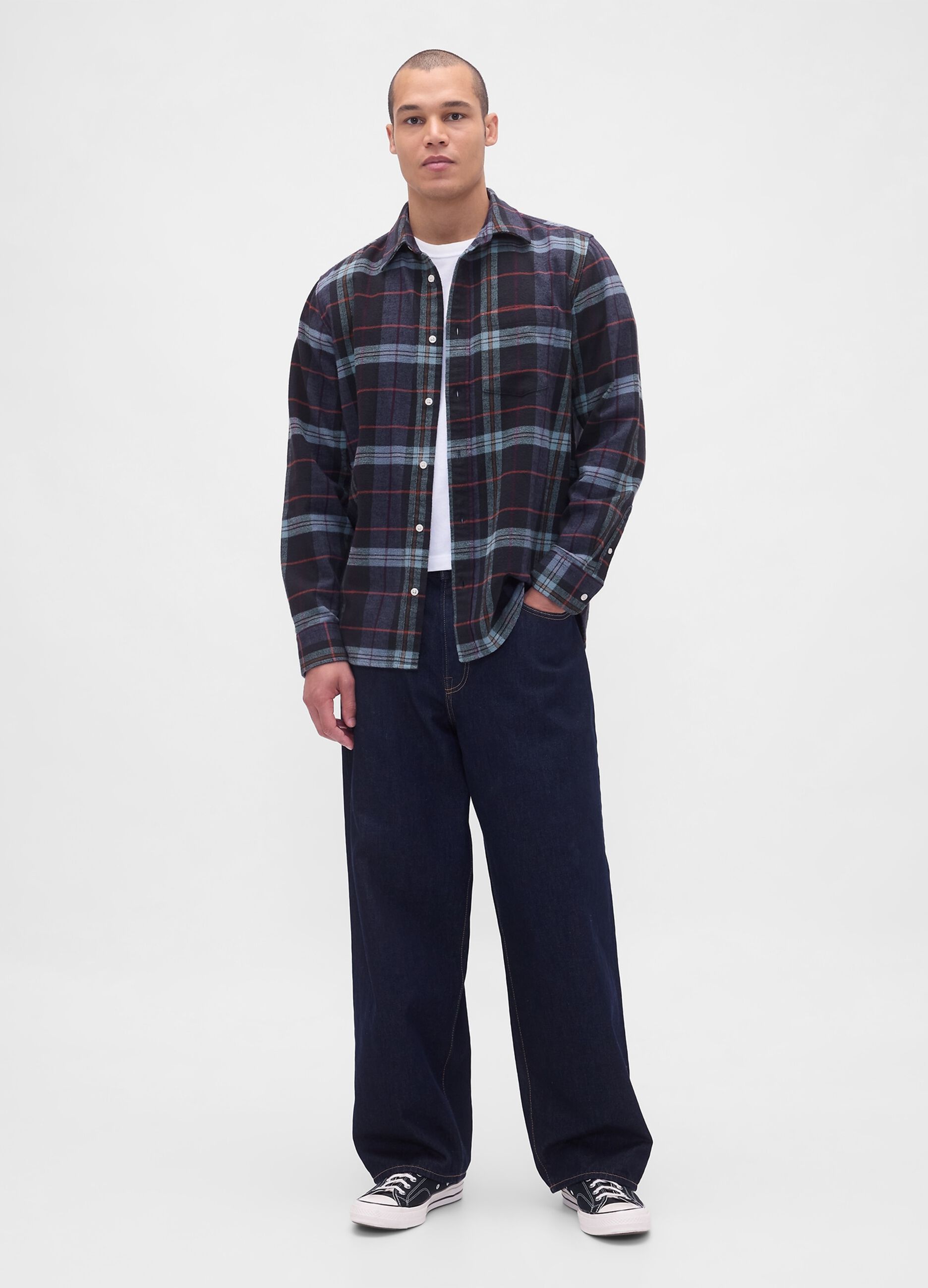Blue Checked Cotton Shirt