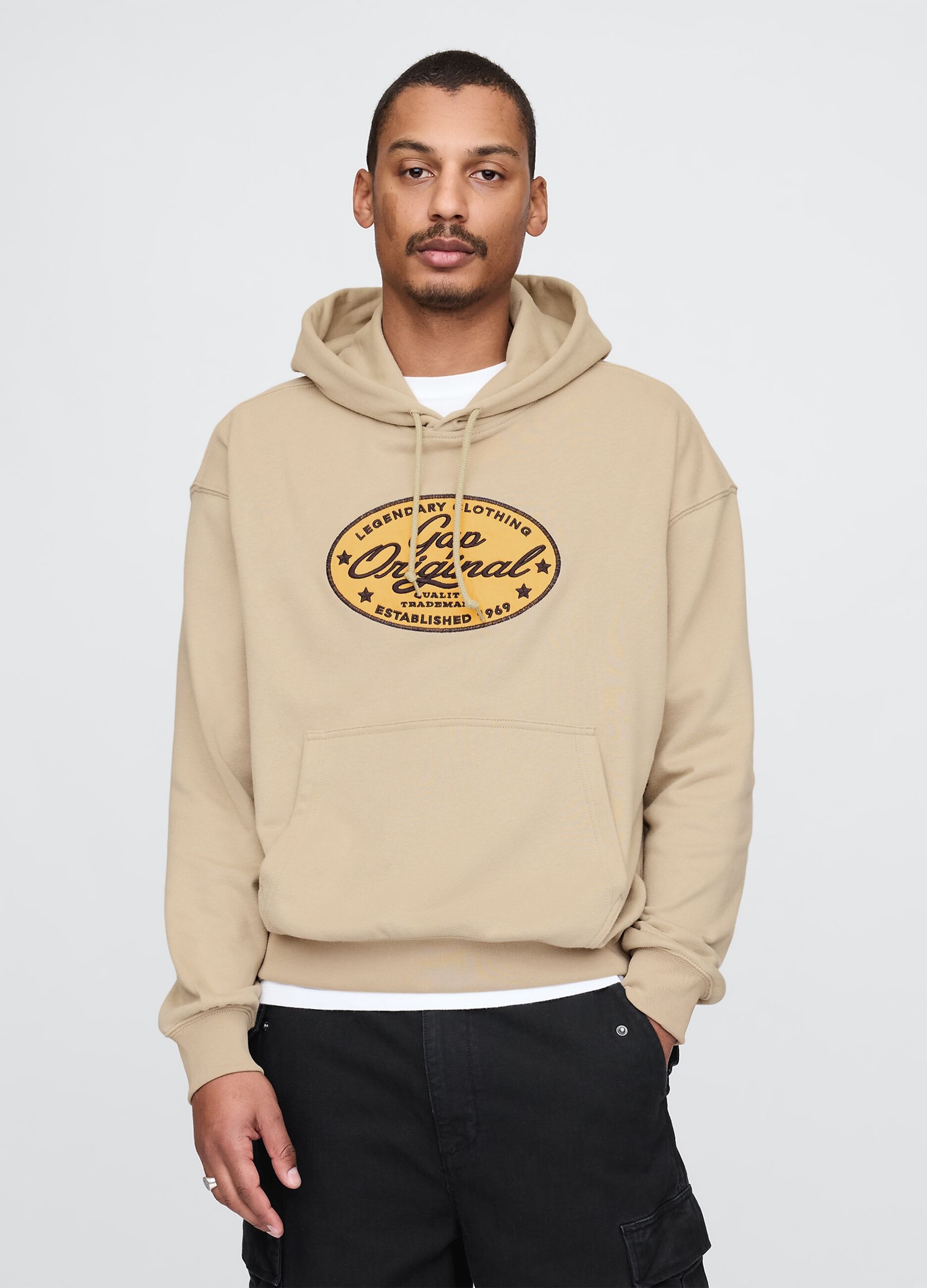 Felpa beige con cappuccio Gap