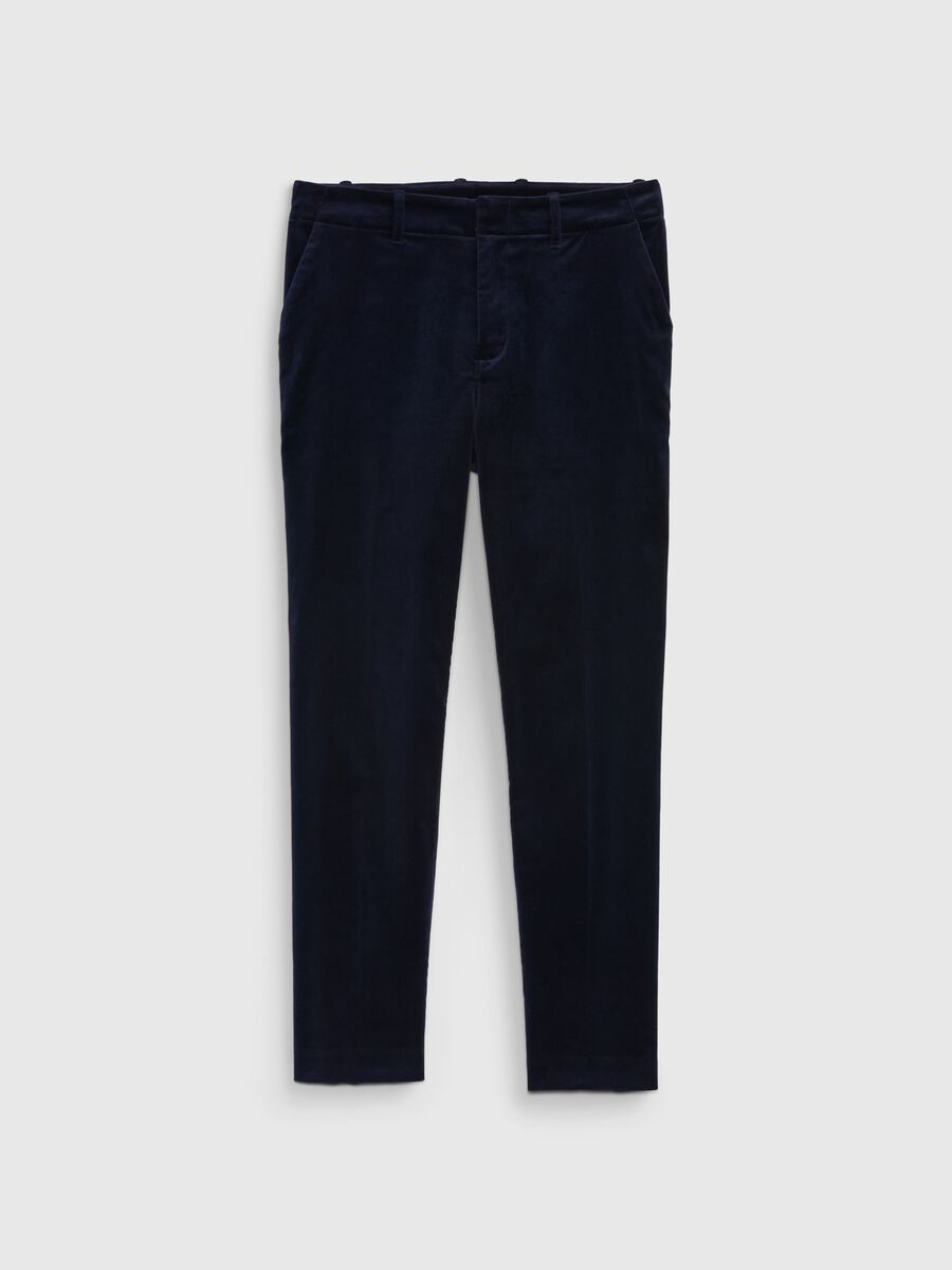 Pantaloni a sigaretta straight fit in velluto Donna_5