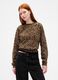 Brown Leopard Print Crew Neck Sweatshirt_0