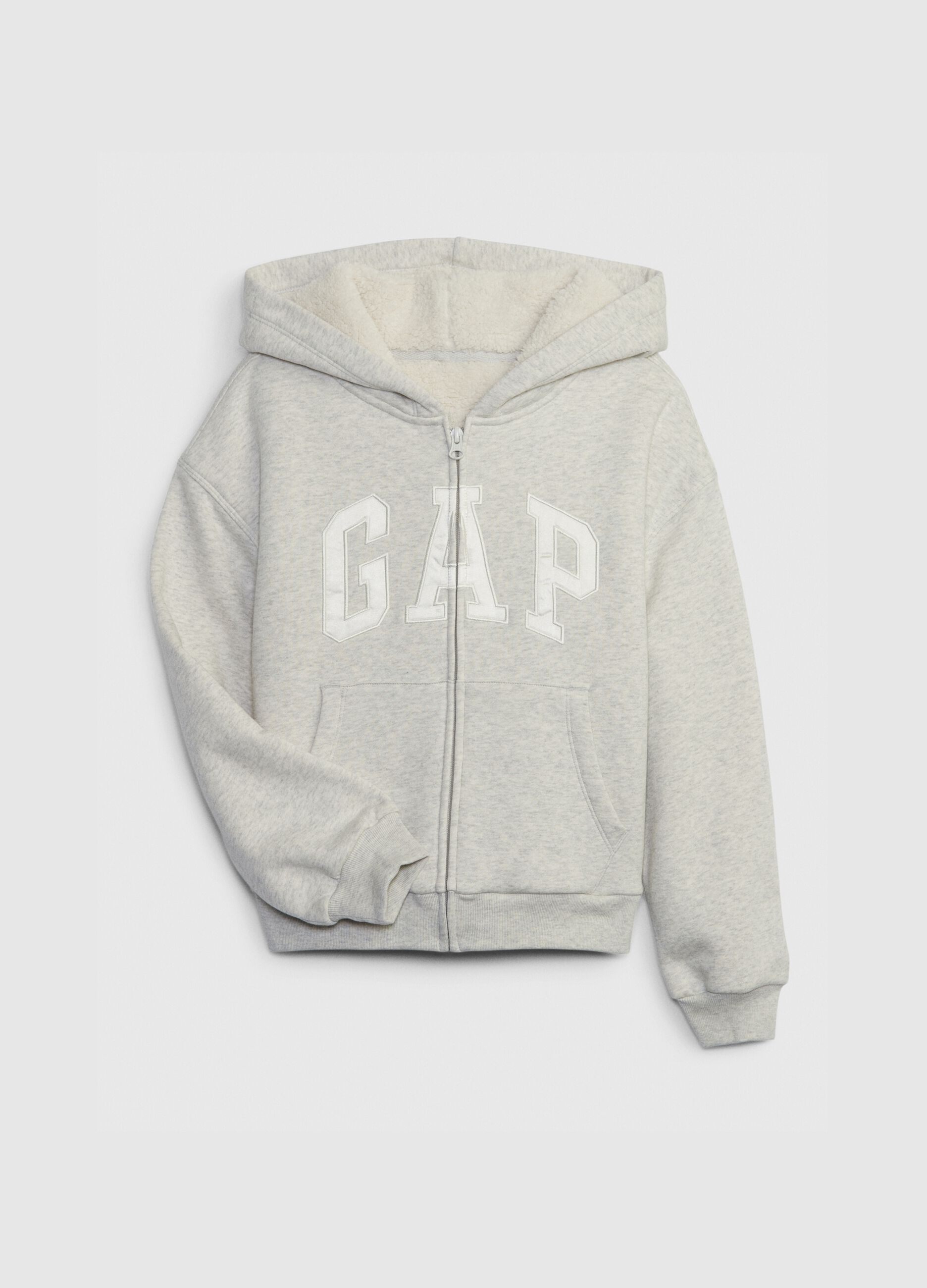 Full-zip con interno in sherpa e patch logo
