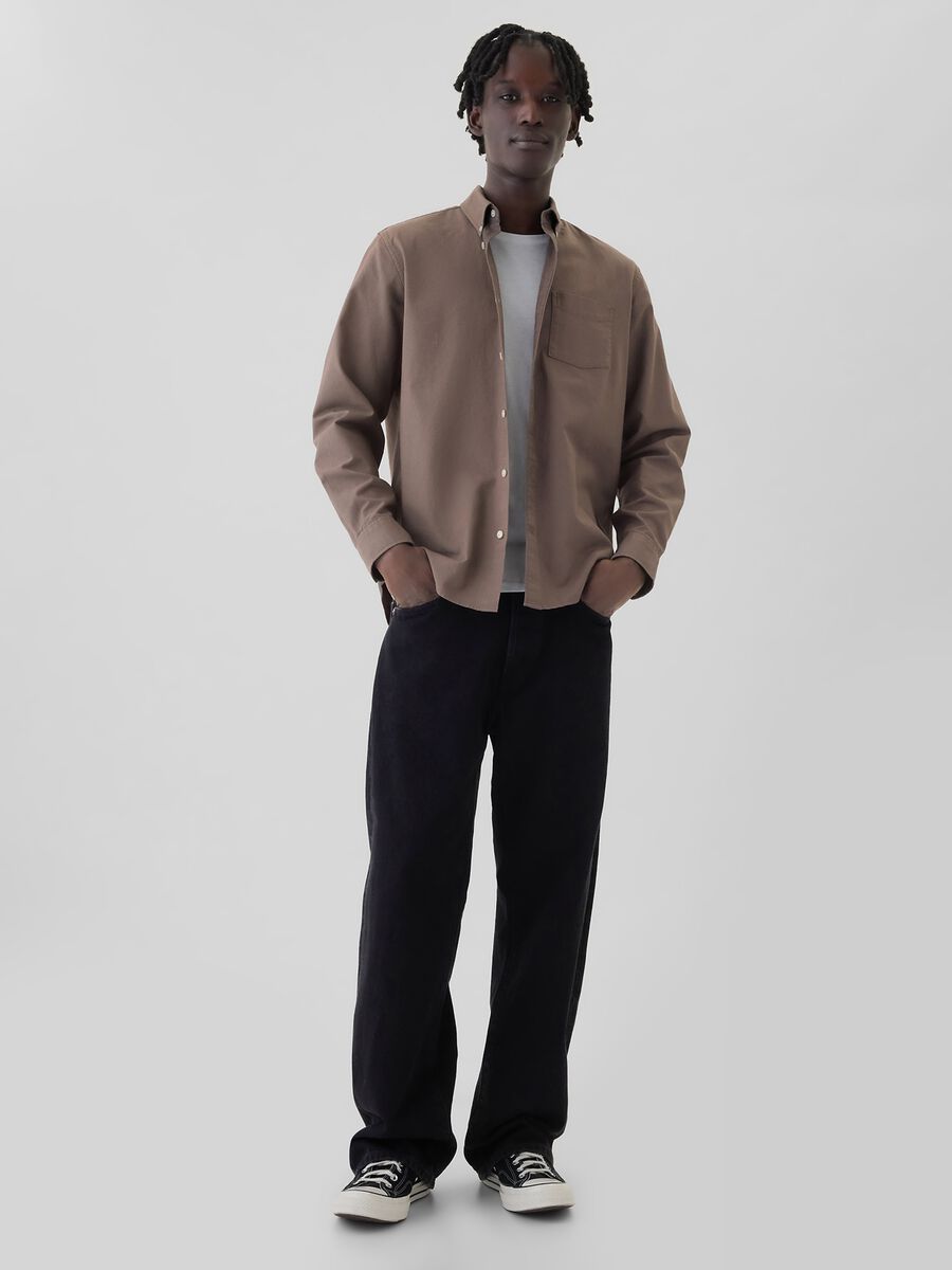 Camicia regular fit in cotone oxford Uomo_1