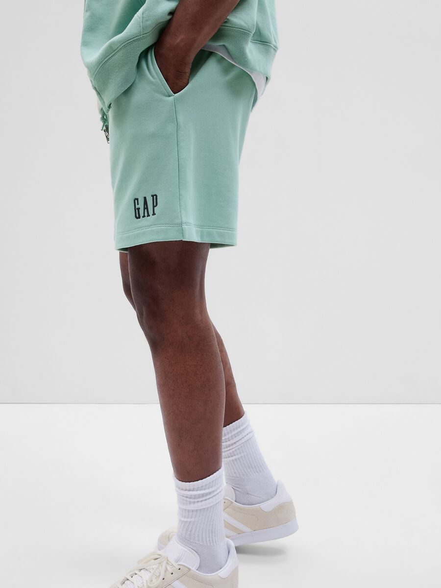 Shorts in French terry with logo embroidery Man_2
