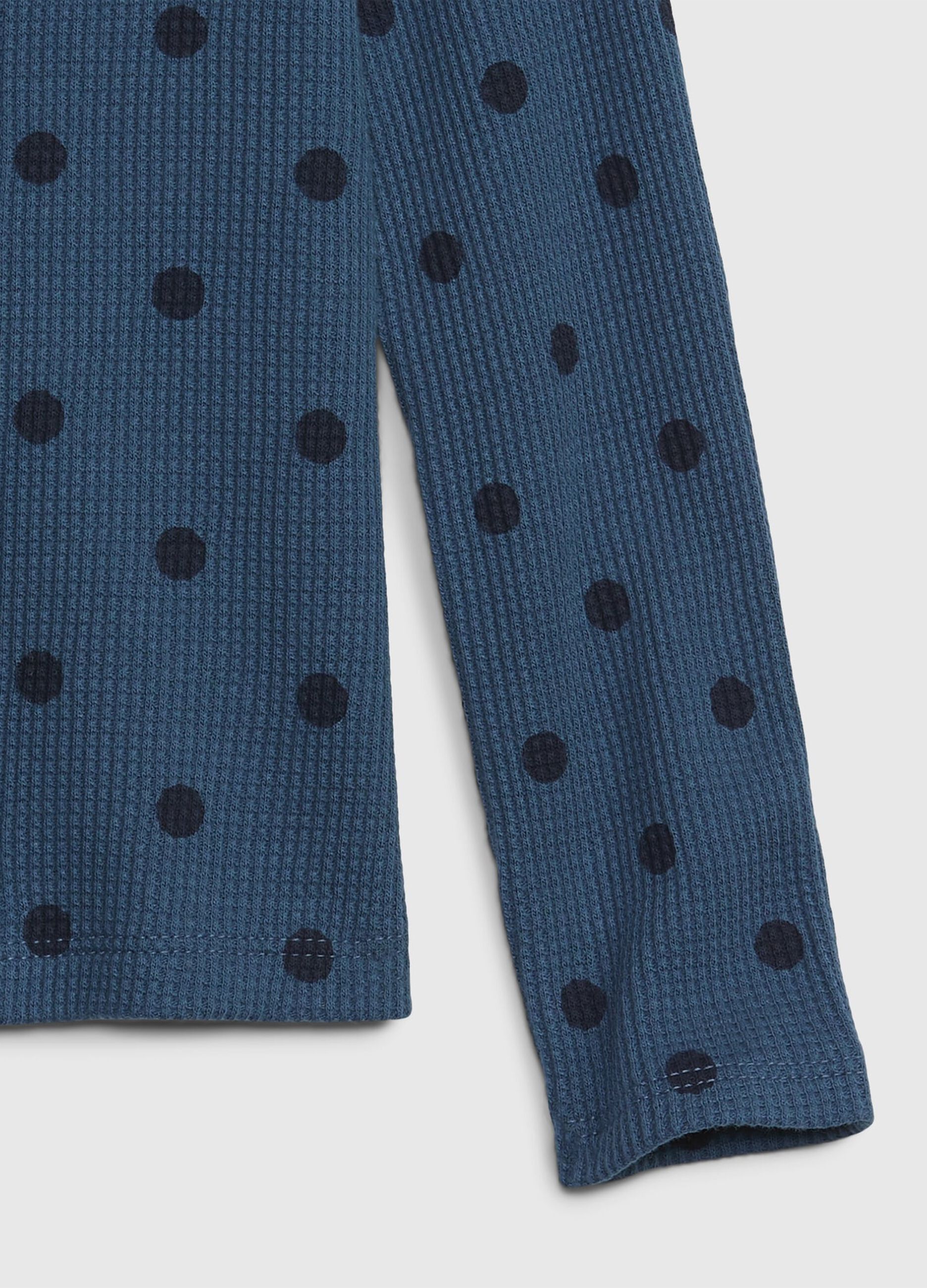 Polka dot T-shirt with waffle weave_1