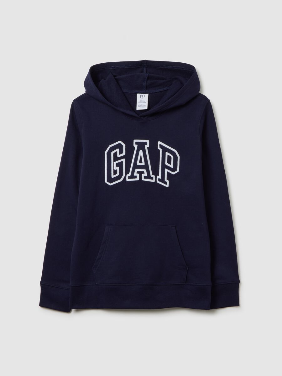 Felpa con cappuccio e ricamo logo Donna_1