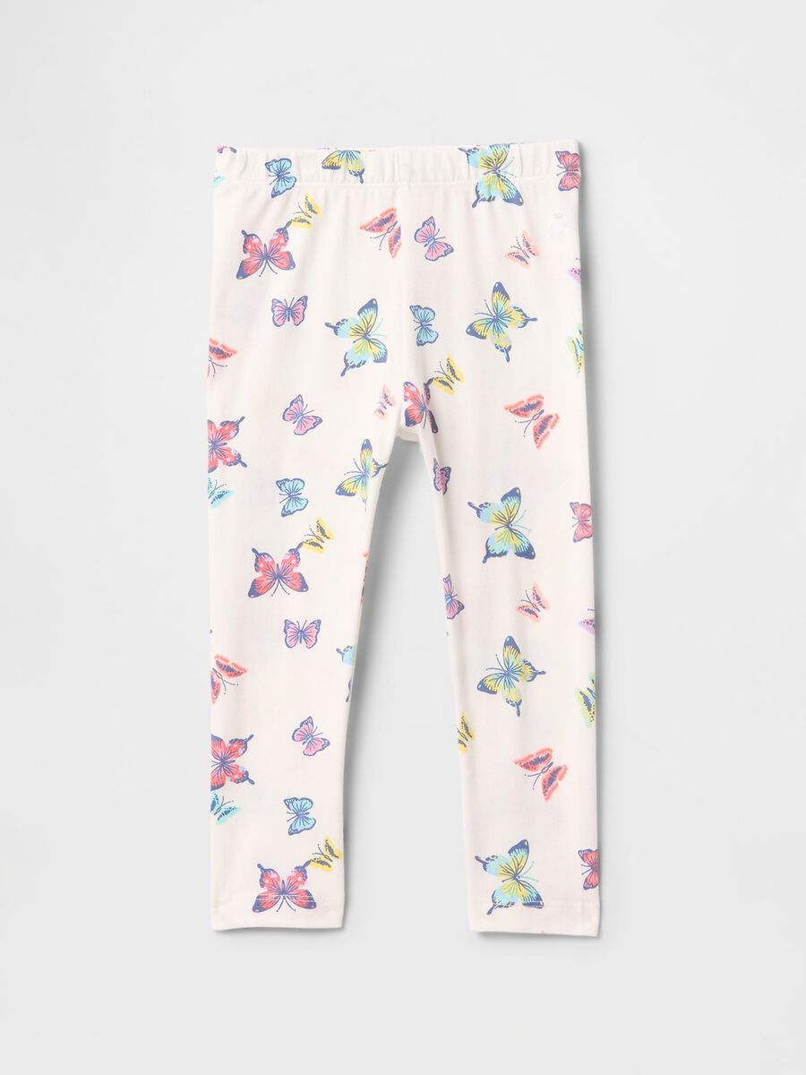 Leggings bianchi con fantasia farfalle GAP Kids Bimba_1