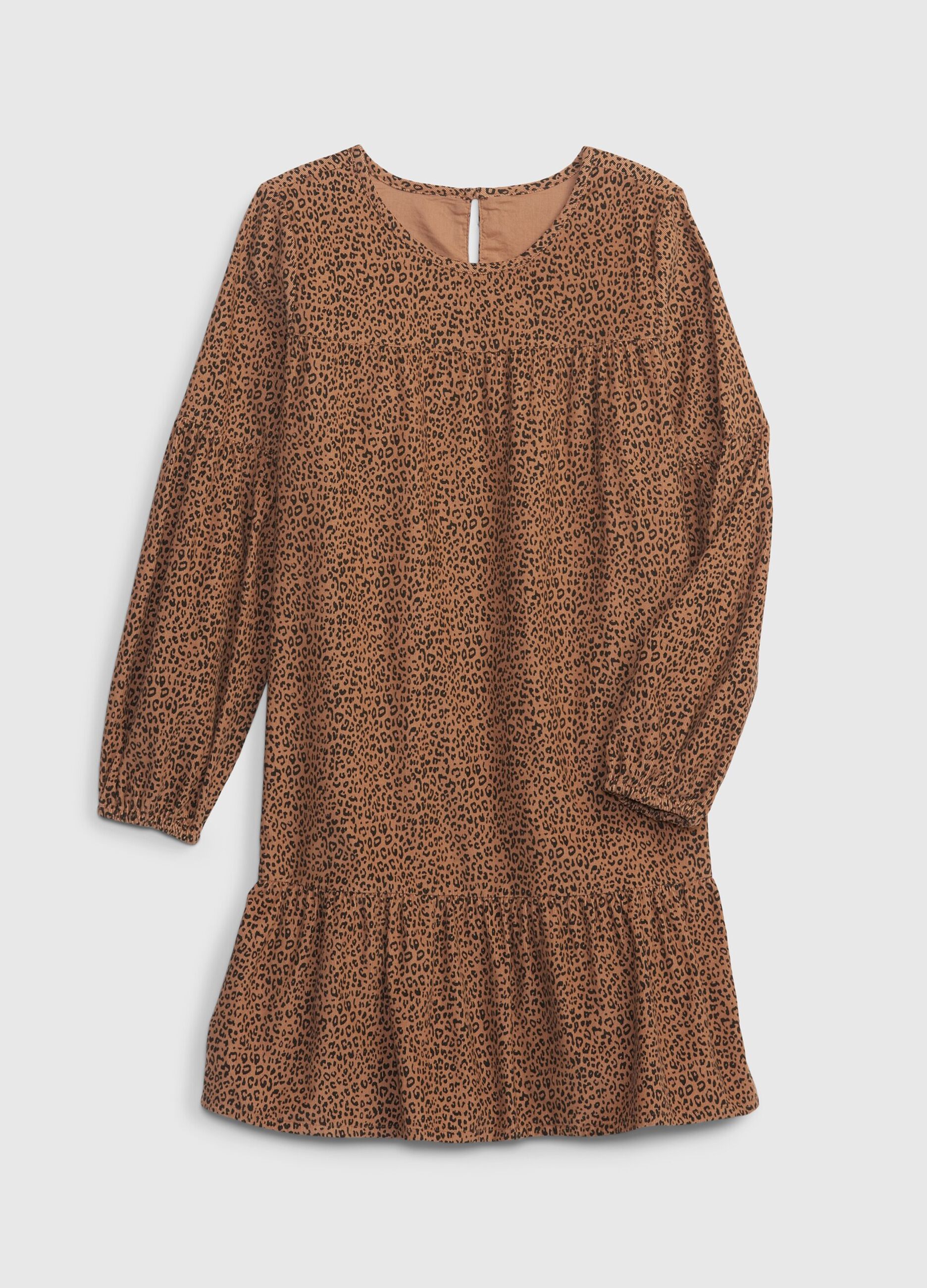 Dress in animal print corduroy