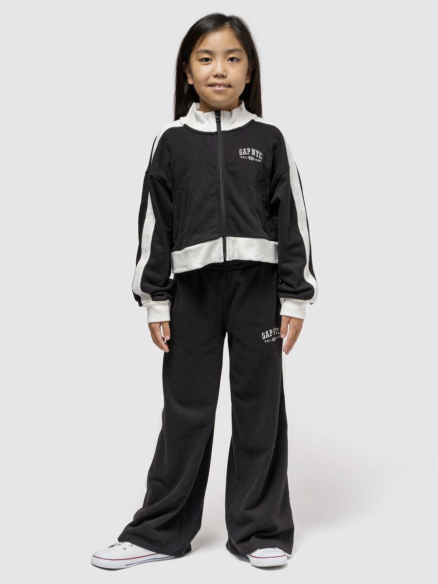 Felpa nera in cotone Bambina_1