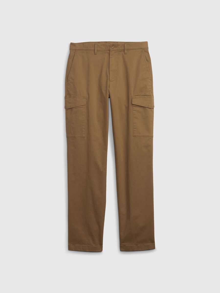 Slim-fit cargo trousers in stretch cotton Man_3