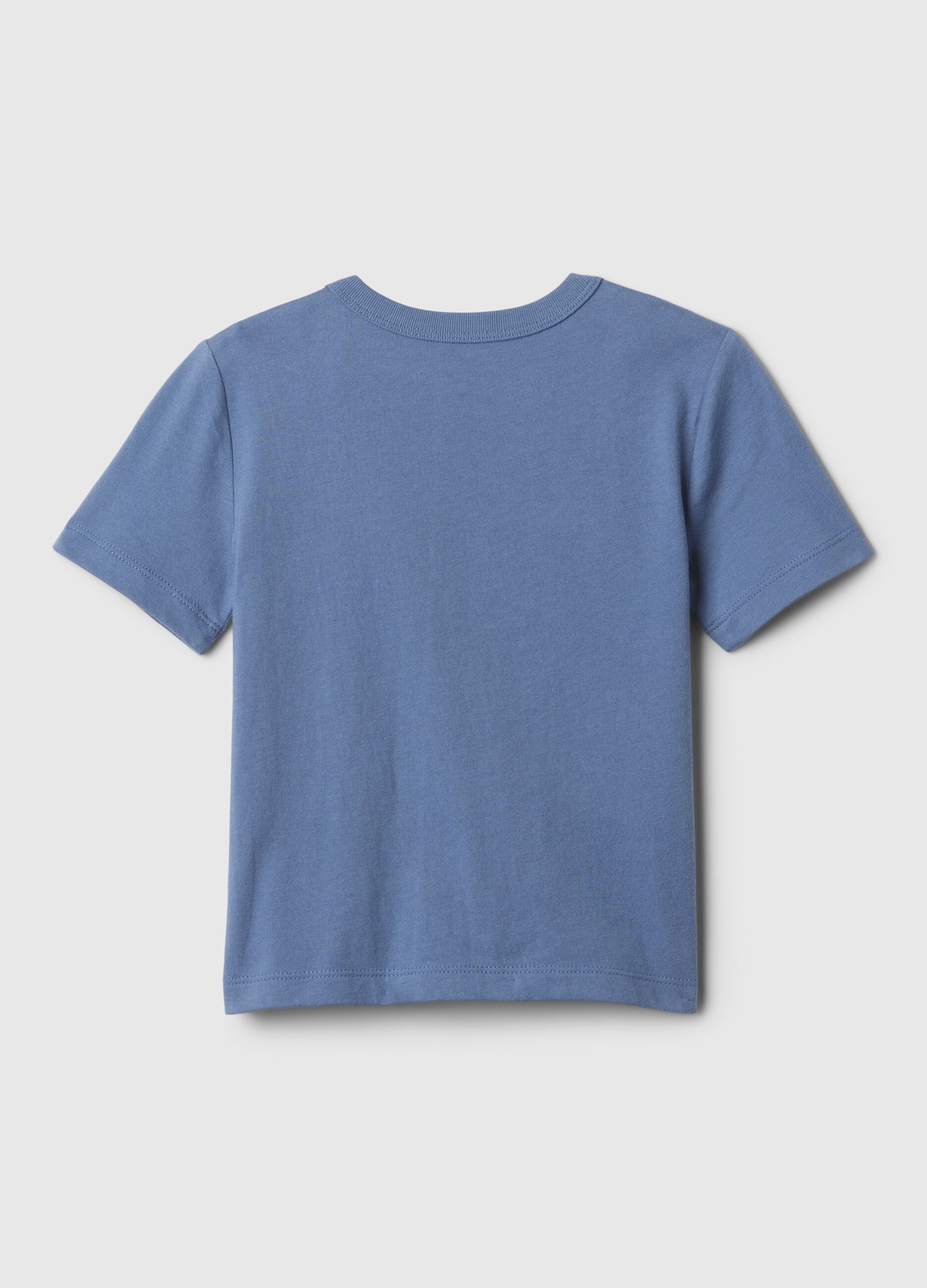 T-shirt in cotone con stampa logo e orsetto_1