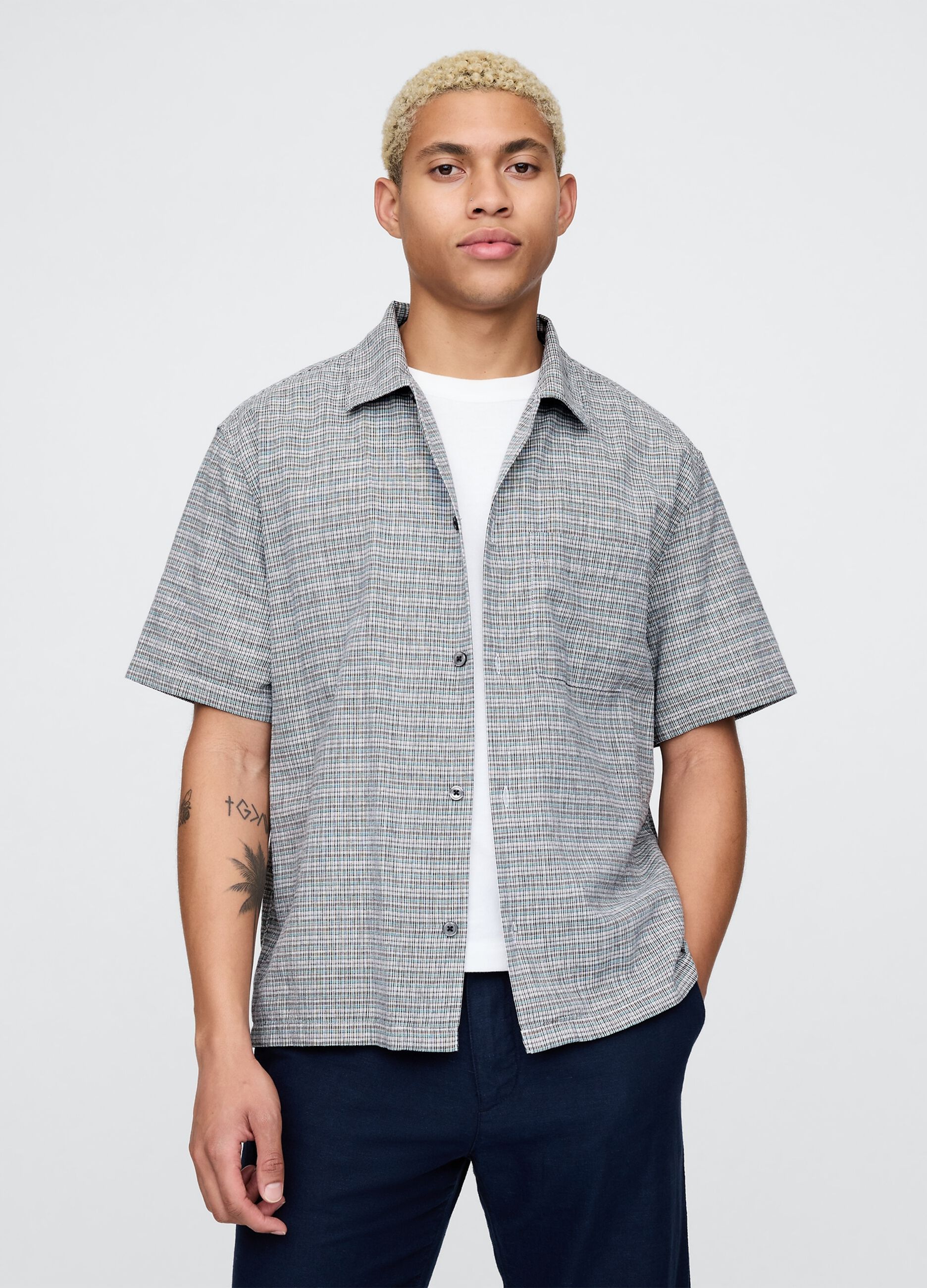 Camicia a maniche corte a quadri Gap