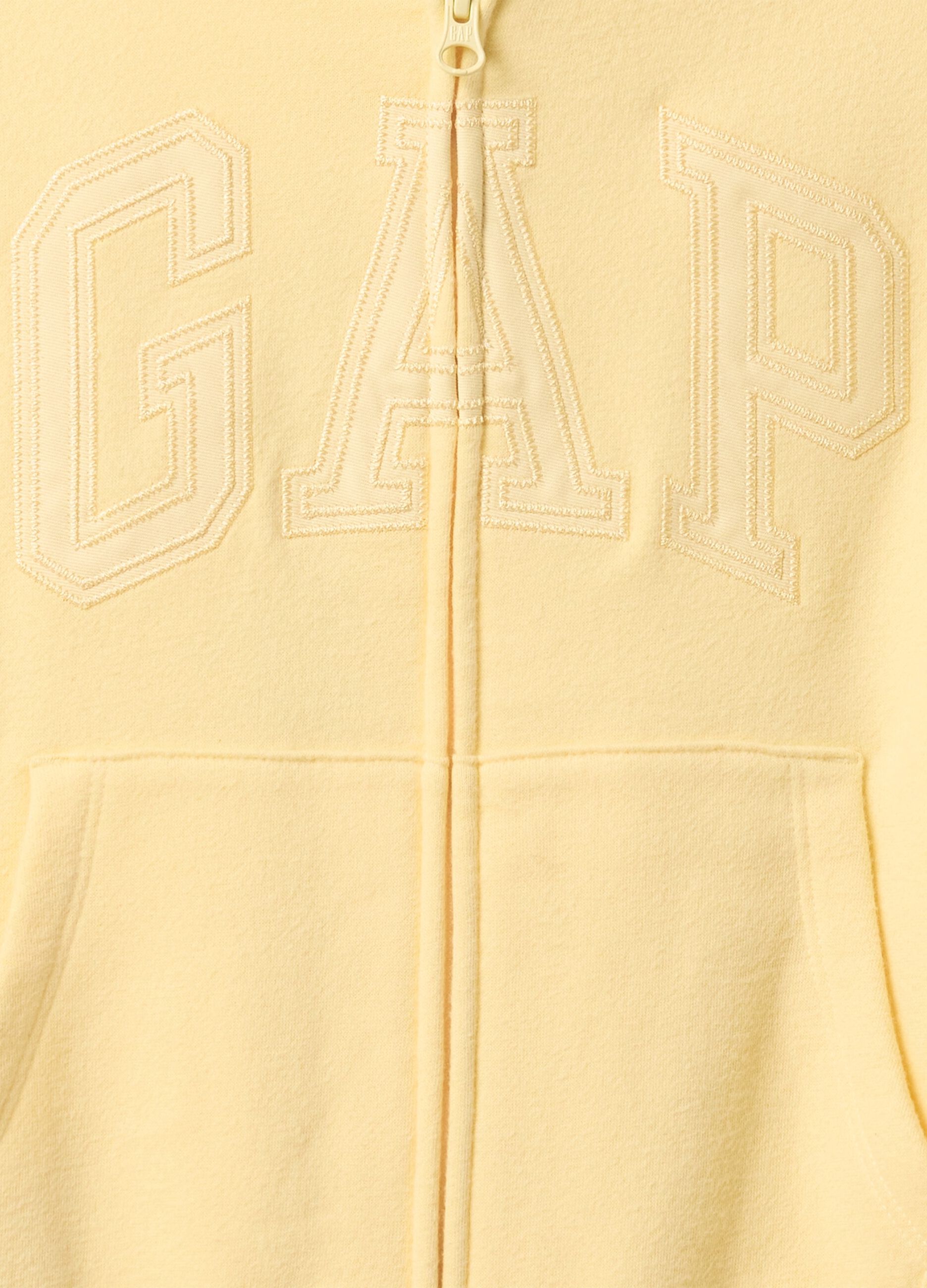 Felpa full zip gialla con logo_4