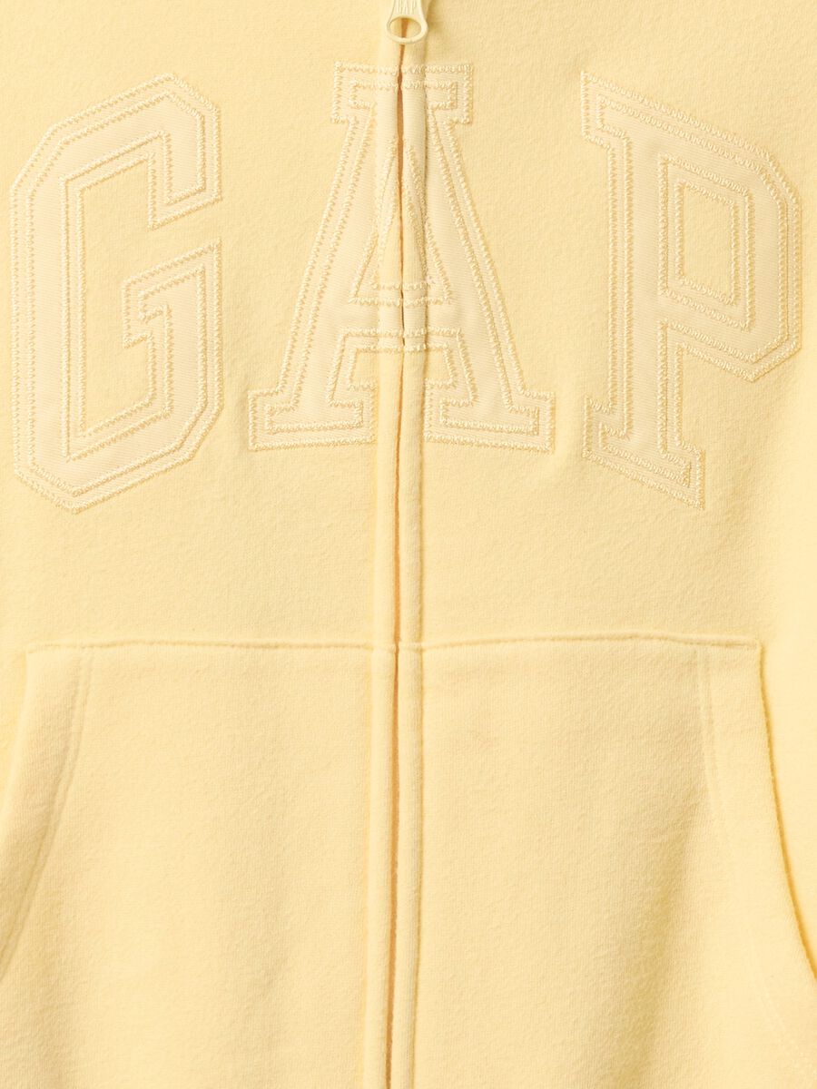 Felpa full zip gialla con logo Bimba_4