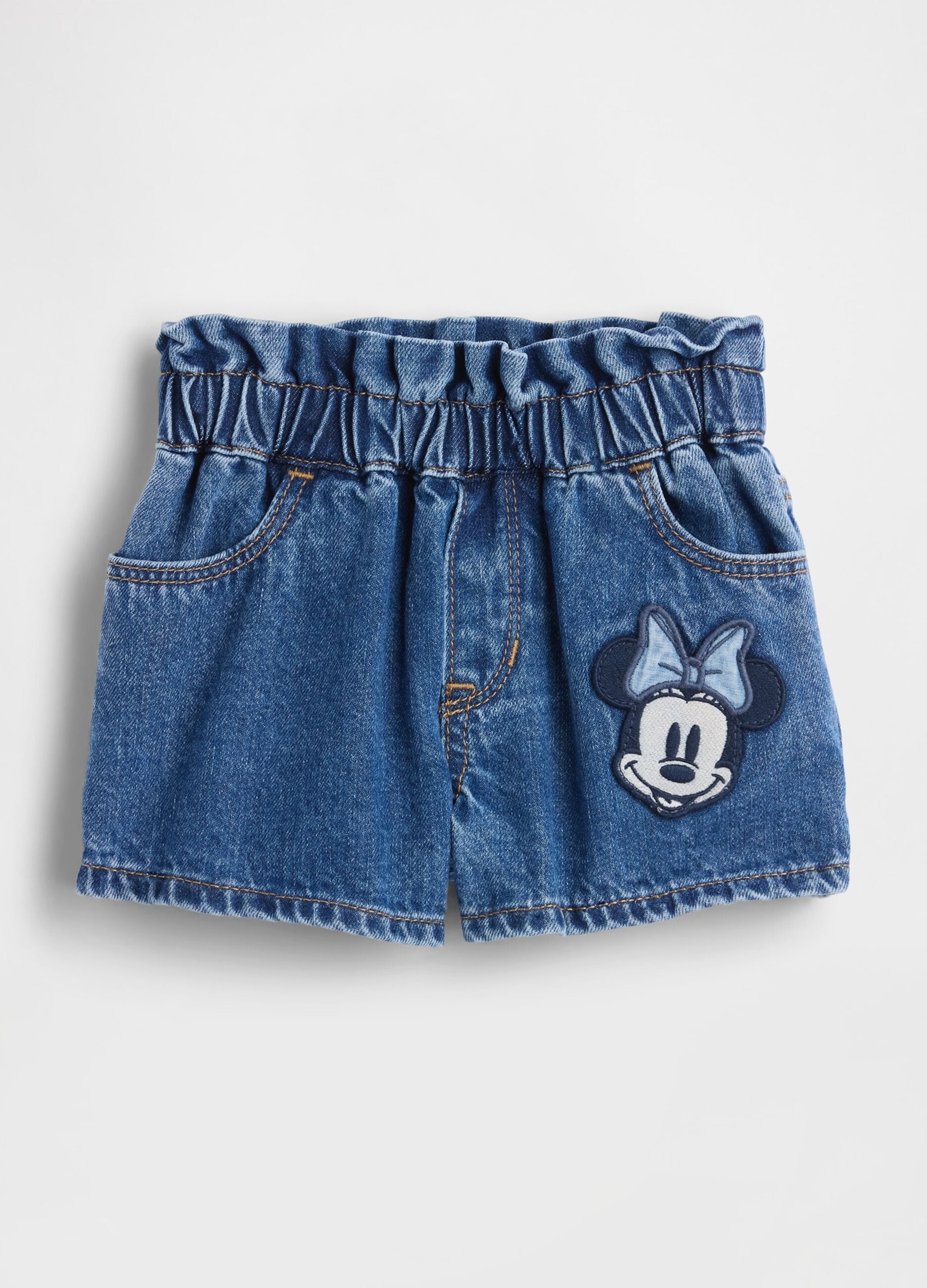 Shorts Minnie Disney in denim in puro cotone