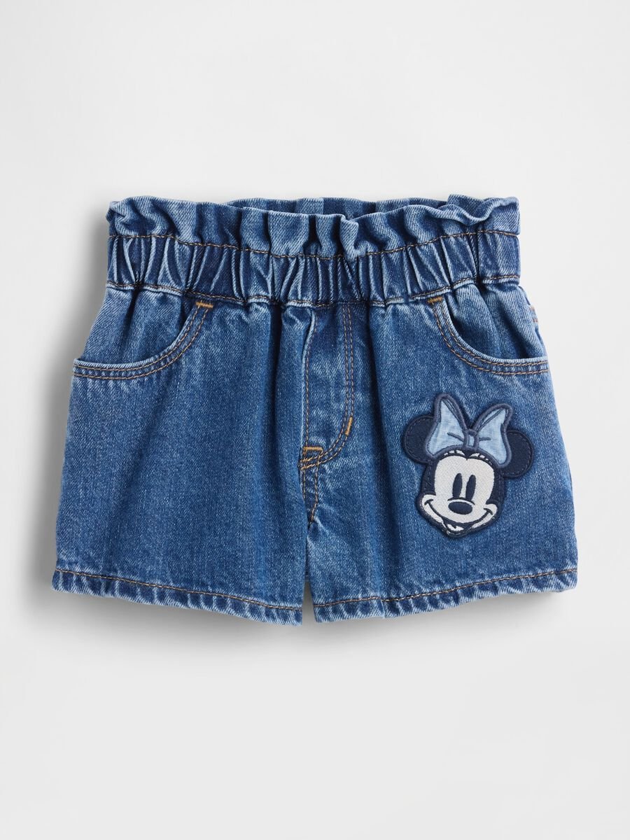 Shorts Minnie Disney in denim in puro cotone Bimba_0
