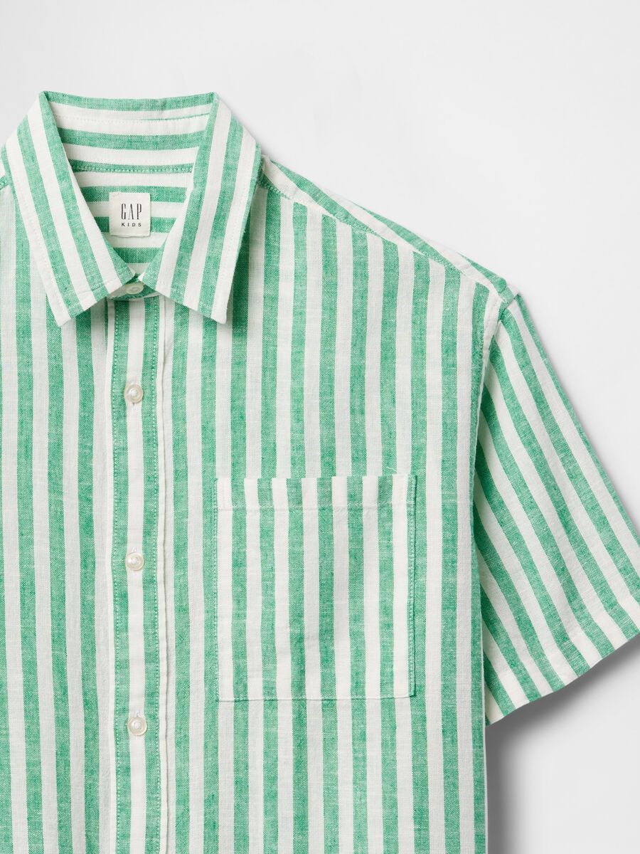 Camicia a righe verdi e bianche Boy_4