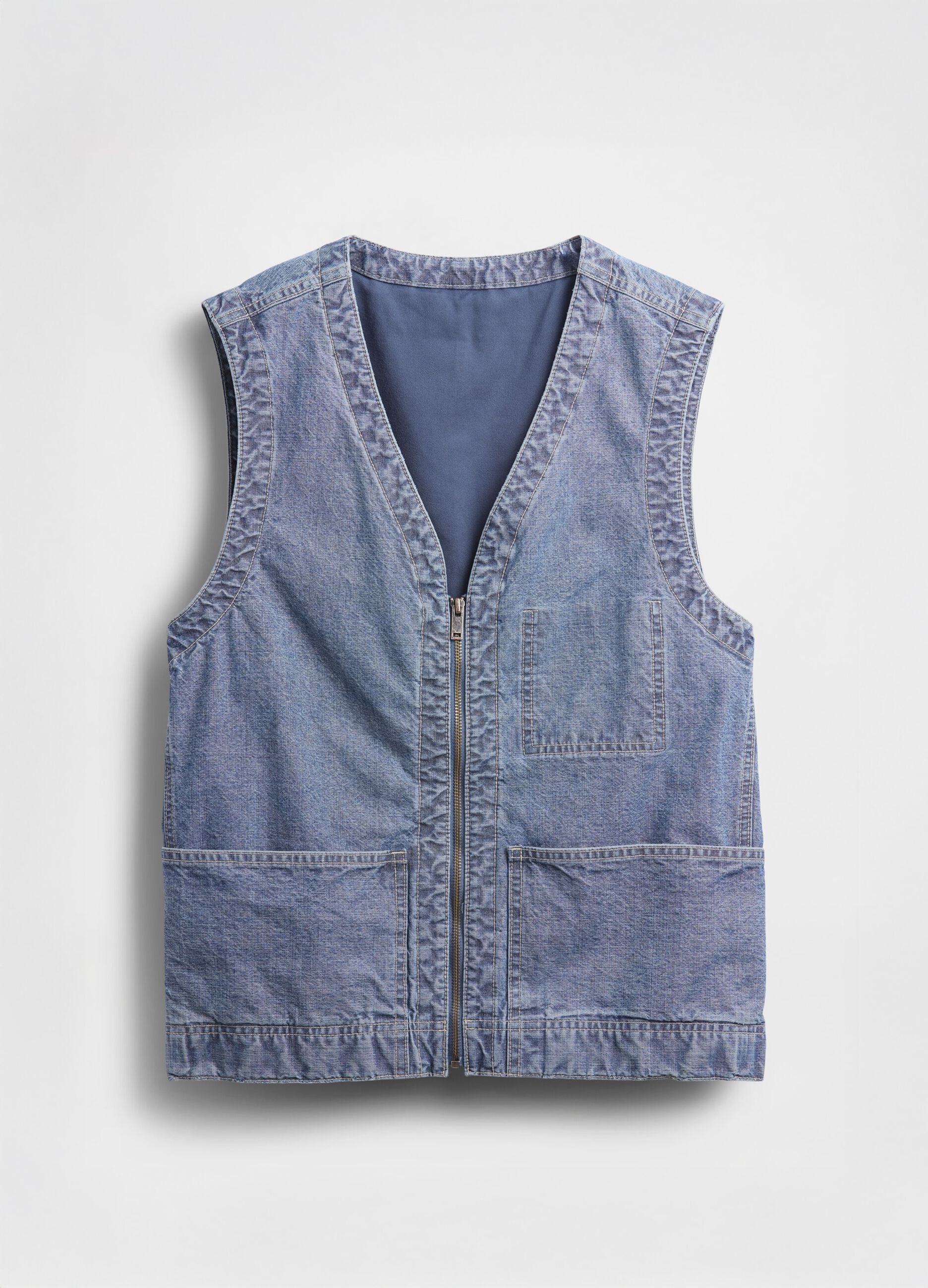 Gilet denim in cotone