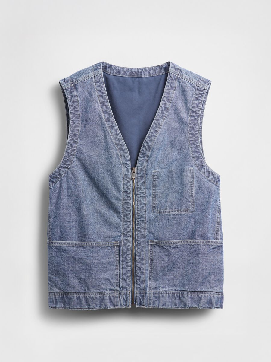 Cotton Denim Vest Man_3