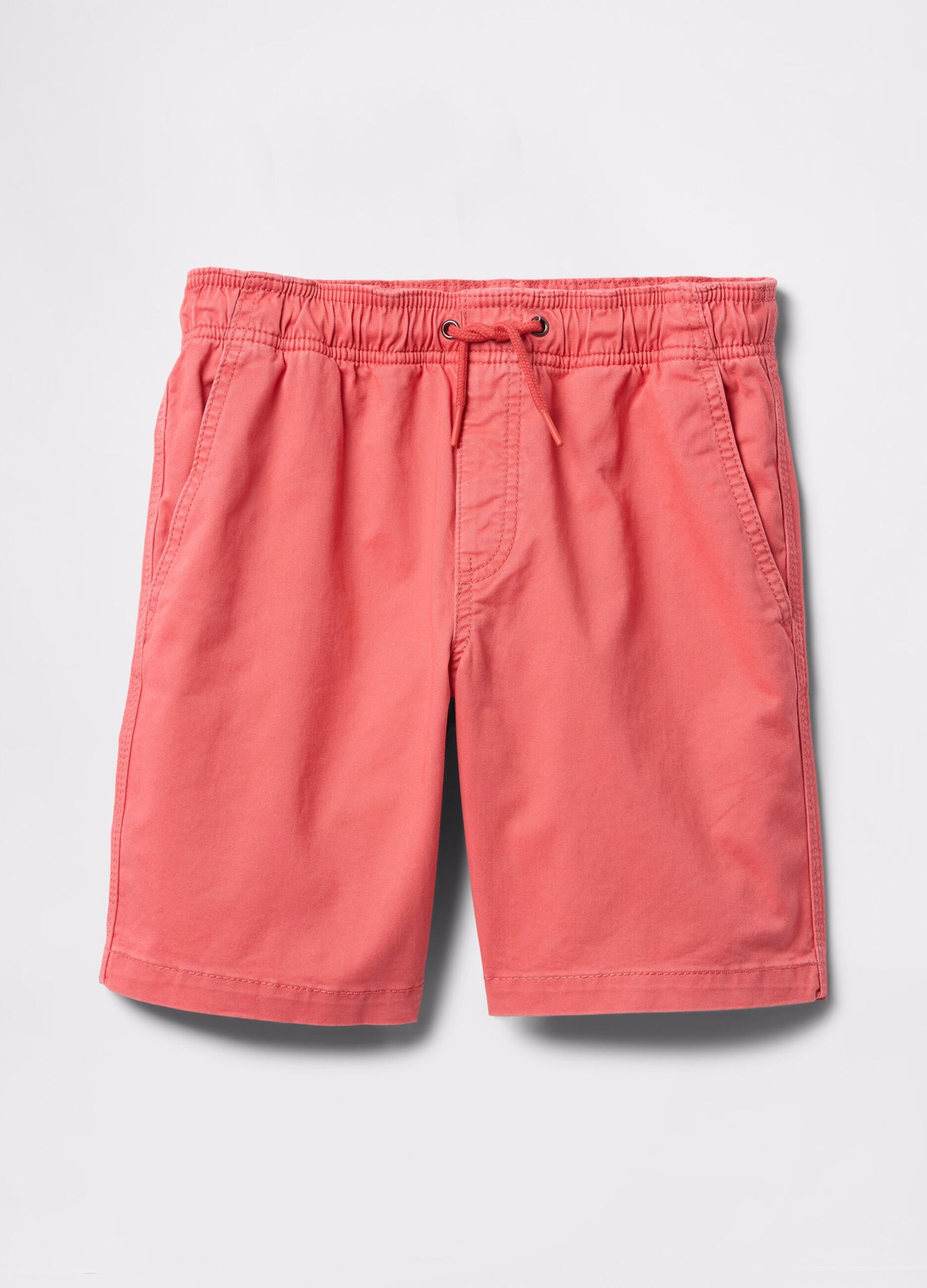 Shorts arancioni in cotone elasticizzato_4