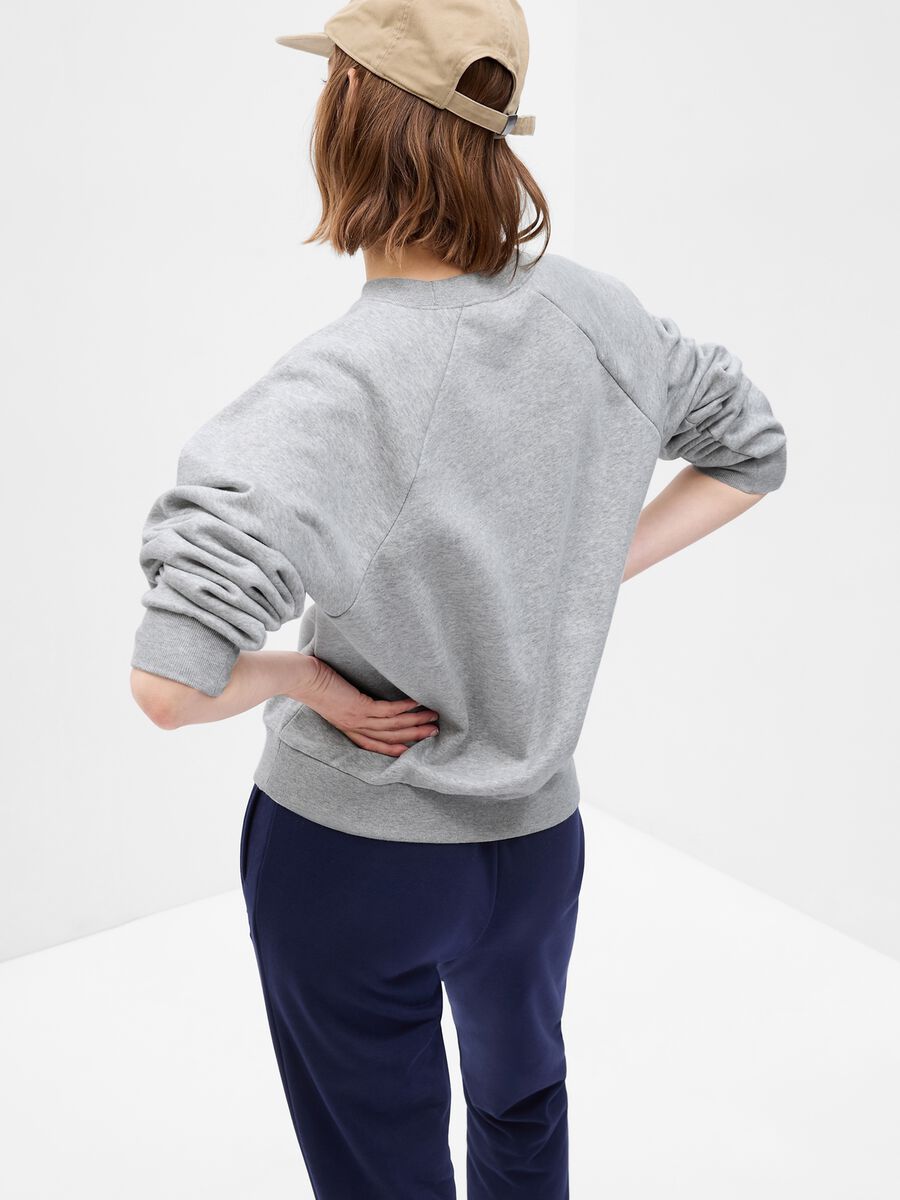 Round-neck sweatshirt with raglan sleeves Woman_1