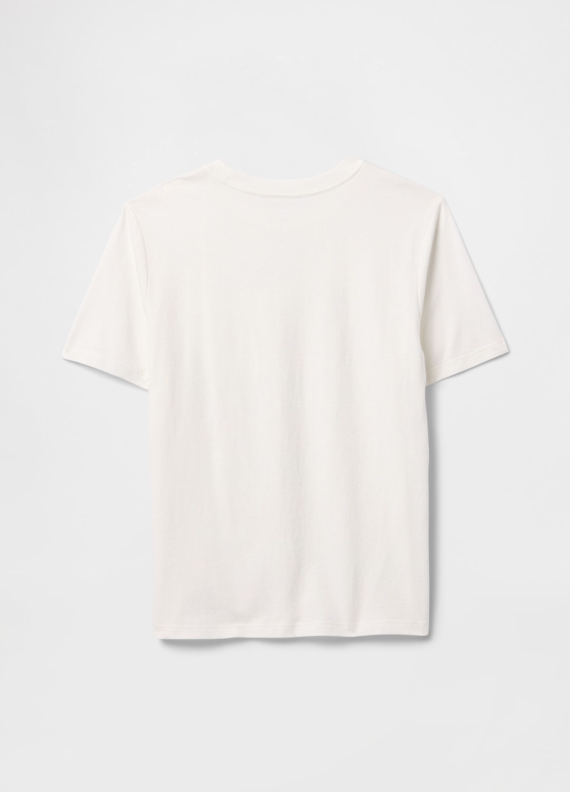 T-shirt bianca a maniche corte in cotone_1