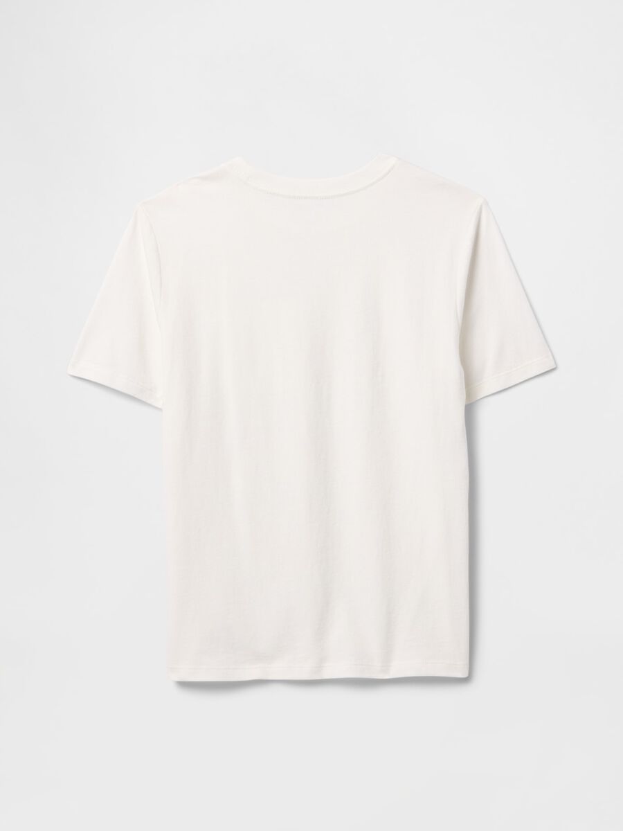 T-shirt bianca a maniche corte in cotone Bambino_1