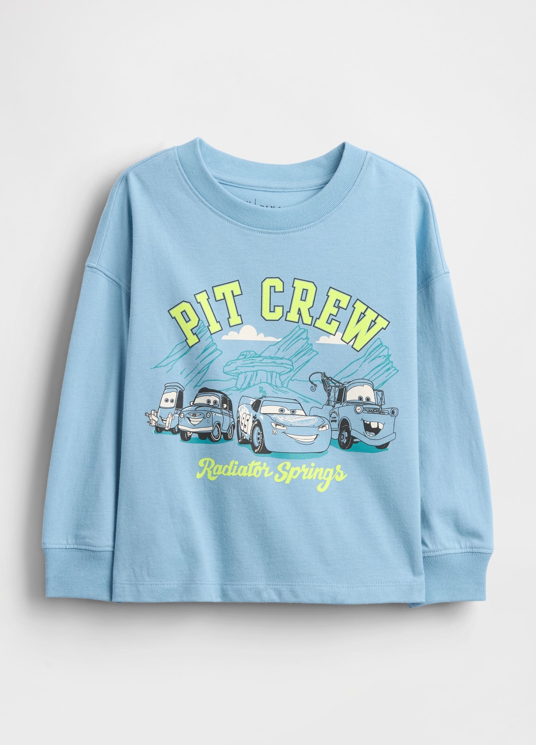 Maglia a maniche lunghe azzurra in cotone