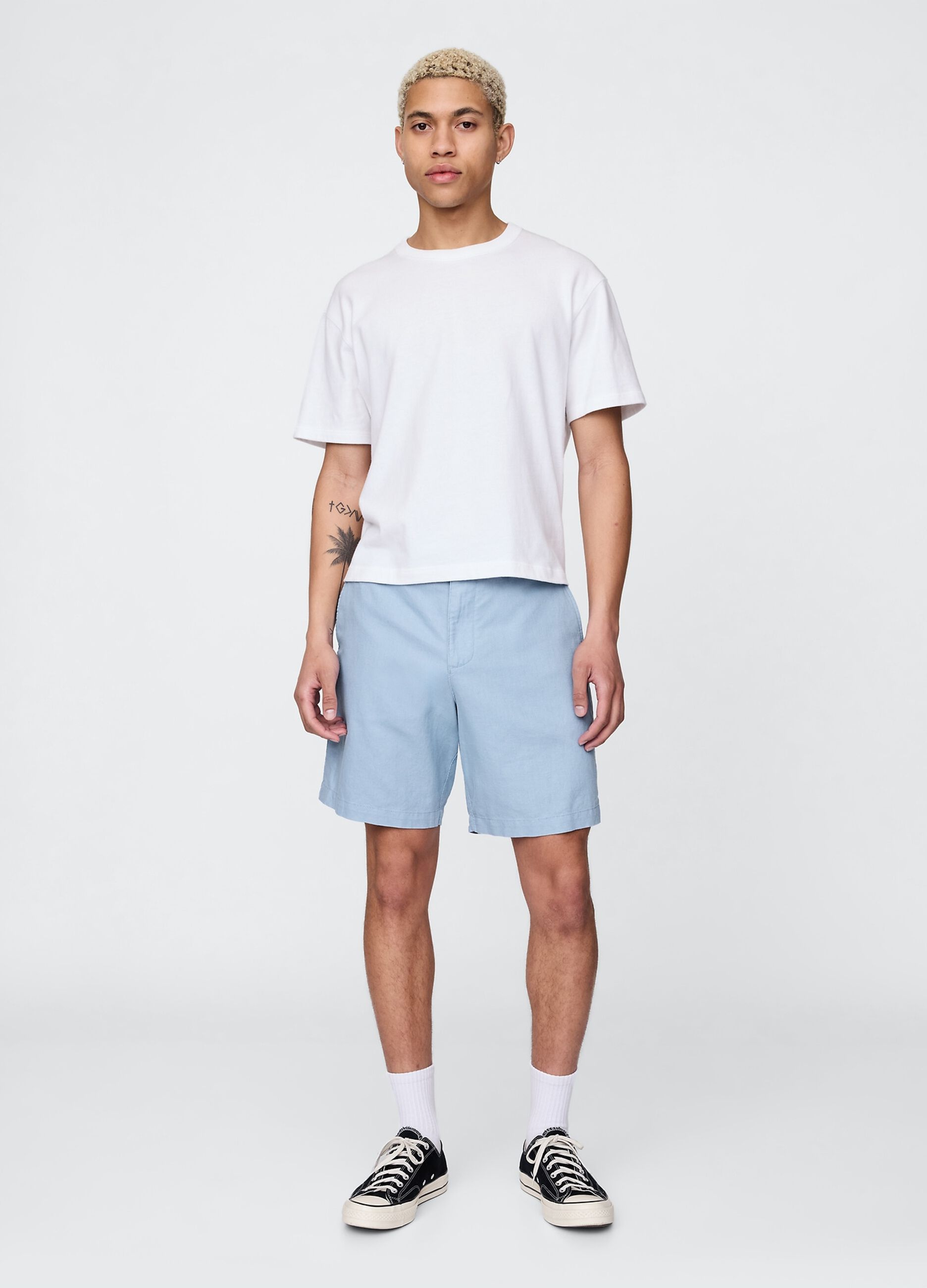 Shorts azzurri in lino e cotone Gap_2