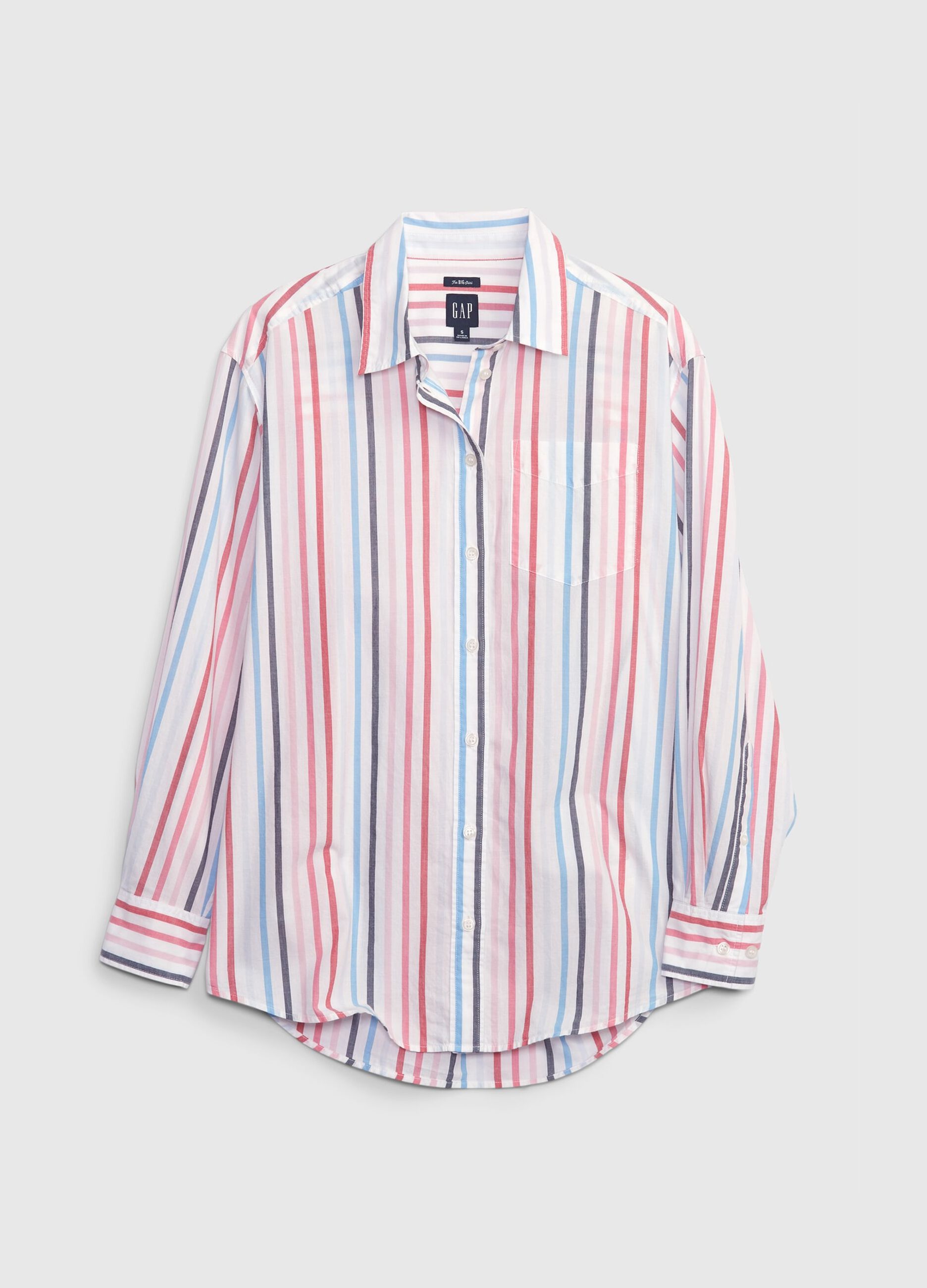 Oversized shirt with multicoloured stripes_5
