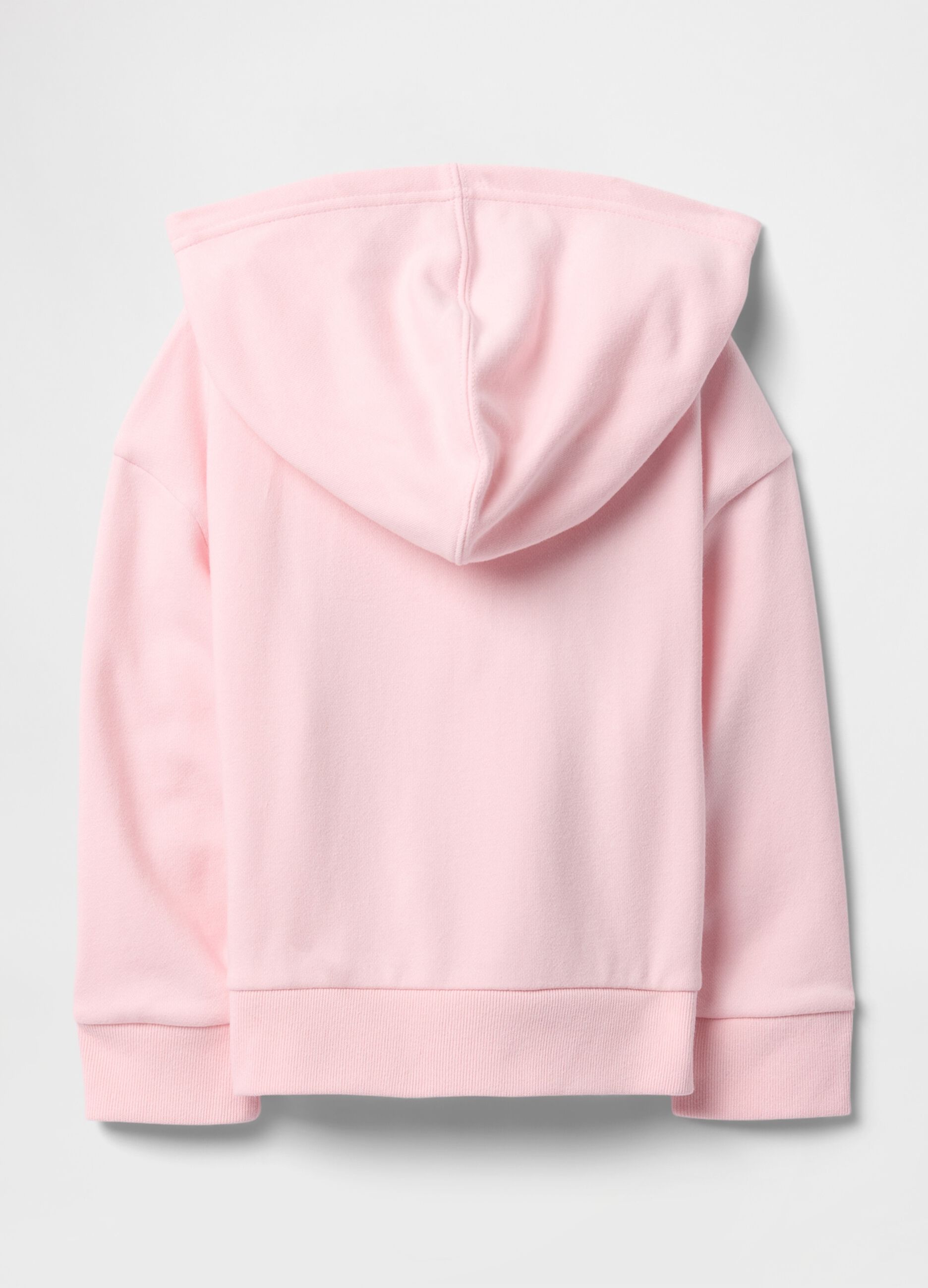 Felpa in misto cotone rosa da neonata regular fit con zip e logo