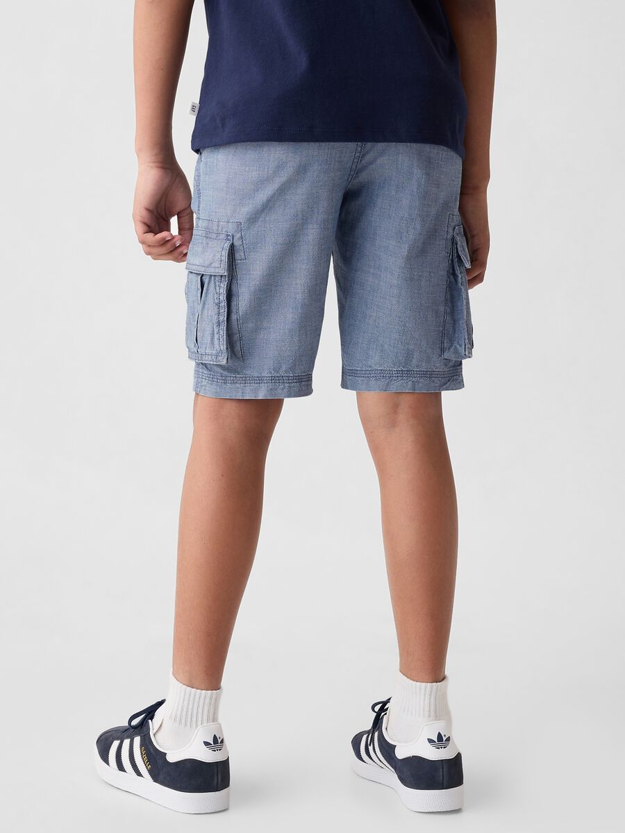 Bermuda cargo in cotone chambray Bambino_2