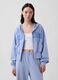 Felpa full zip in misto cotone con logo GAP e cappuccio _0