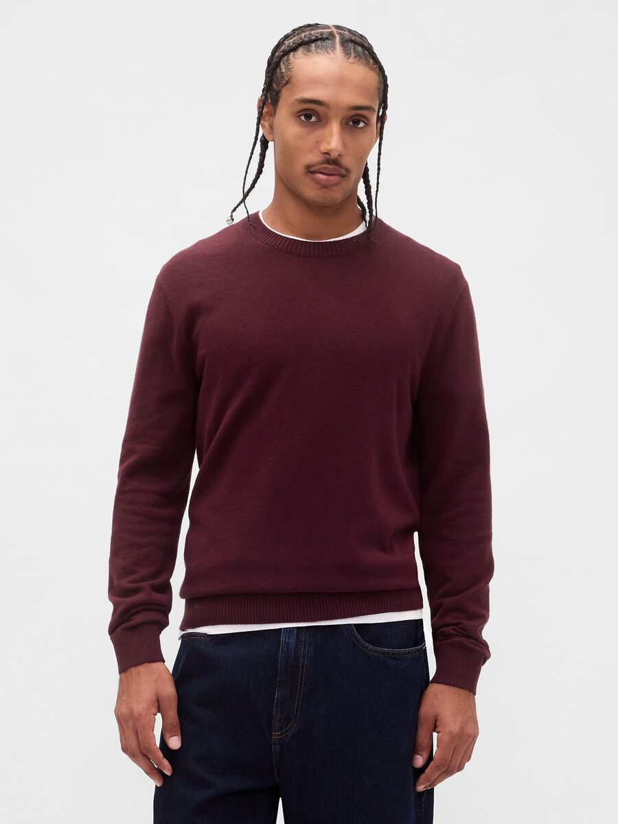 Maglione viola in misto cotone Uomo_1