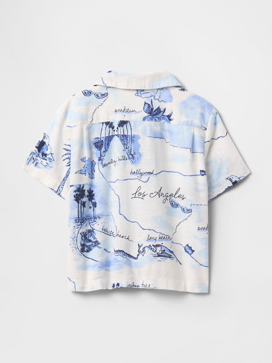 Camicia estiva bianca con stampa cartografica Baby Boy_2