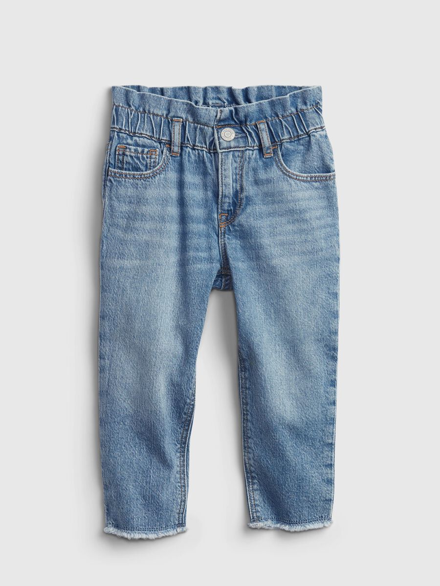 Mum-fit jeans with ruffles Baby Girl_1